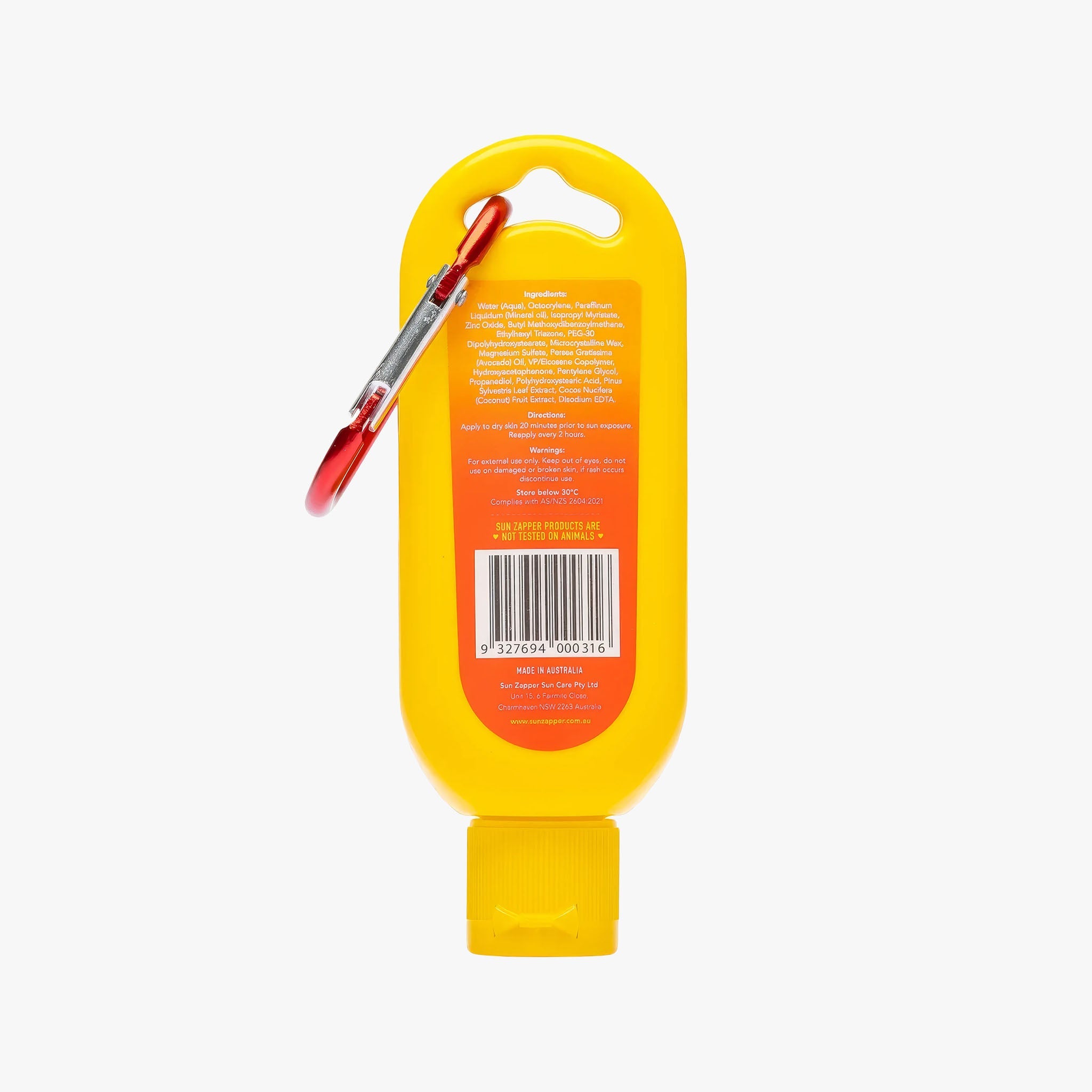 Clear Zinc Sunscreen Lotion SPF50+ | 60ml | 'Carabiner clip'