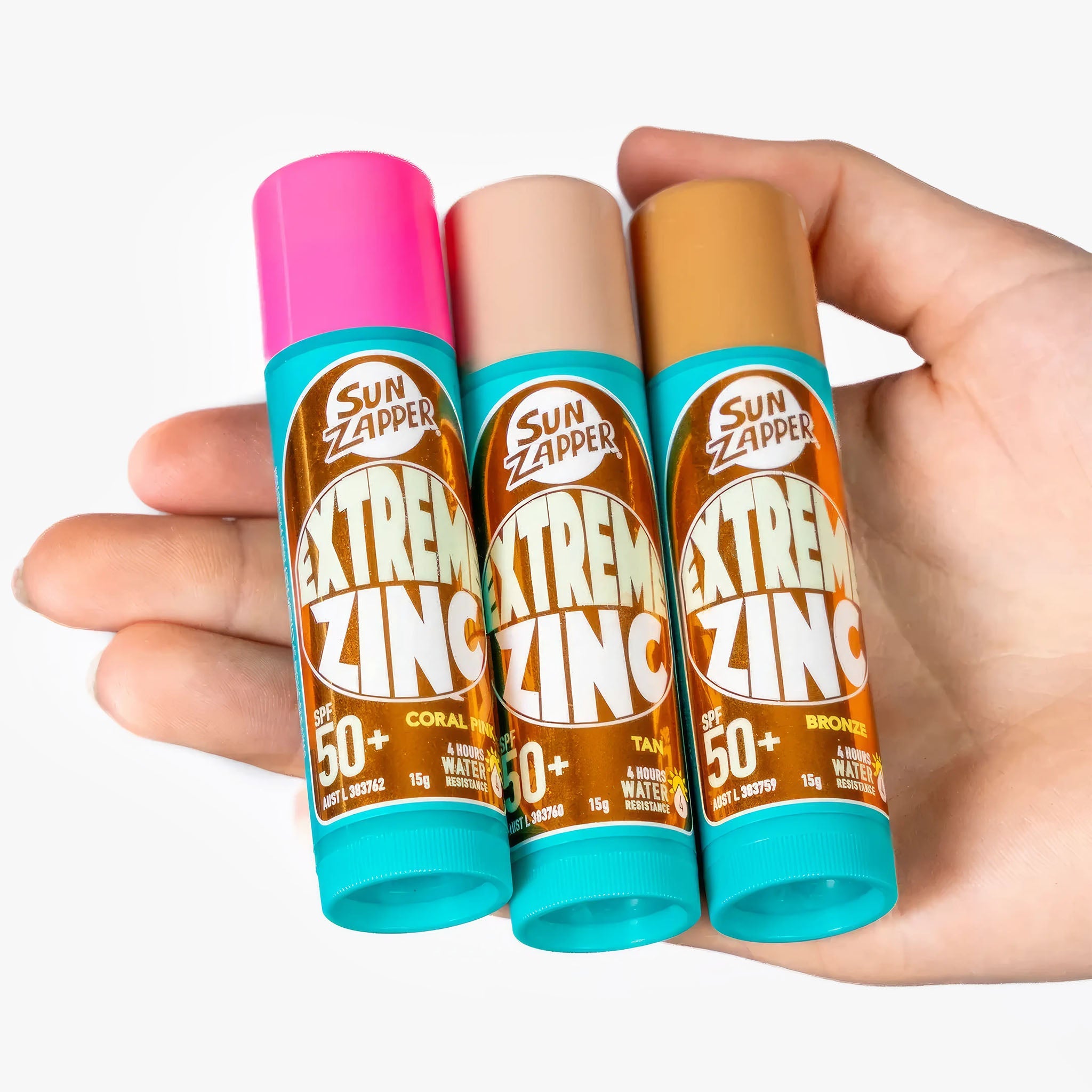 Extreme Zinc Stick BEAUTY Triple Pack | 45g | Tan Pink Bronze