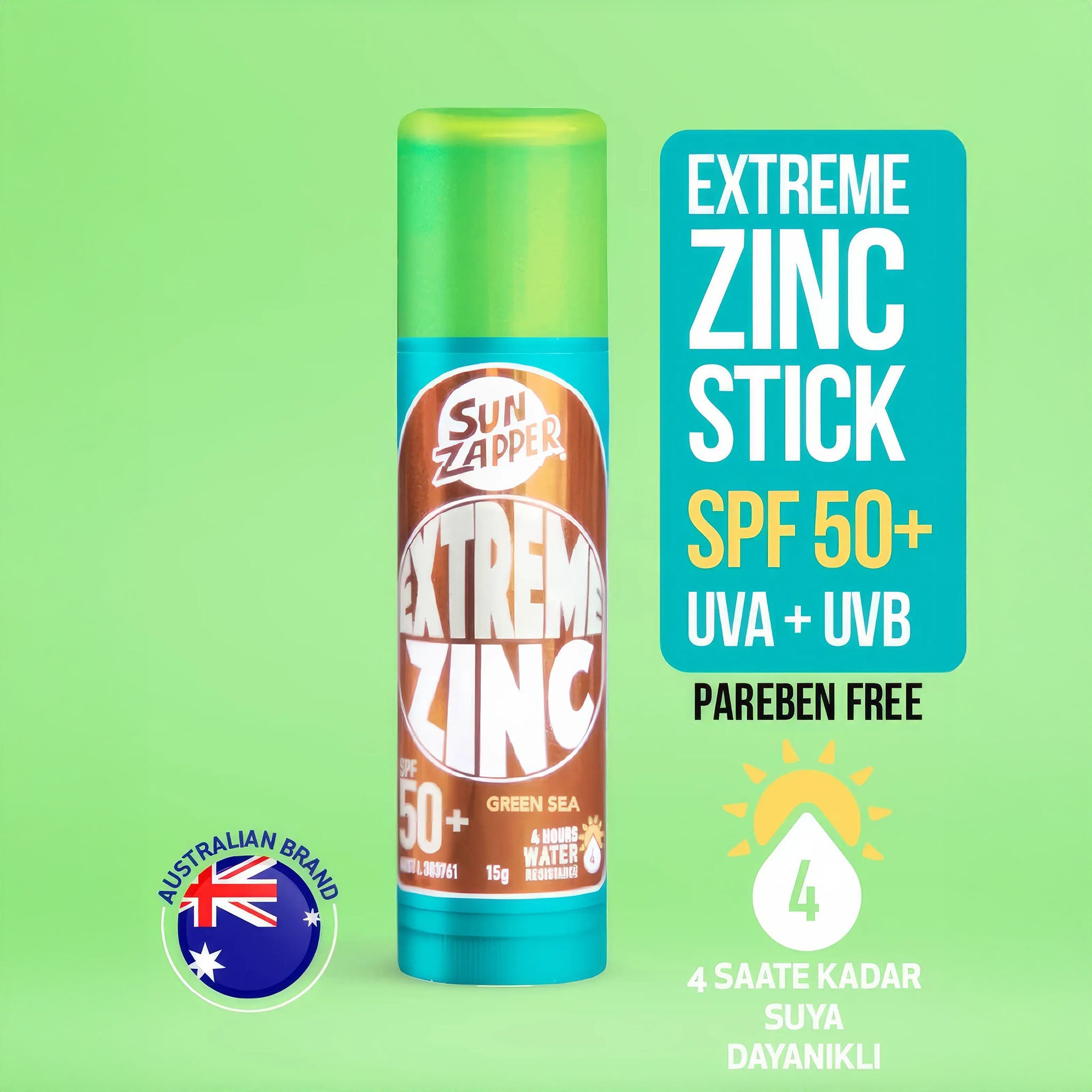 Extreme Zinc Stick SPF 50+ | 15g | Green Sea