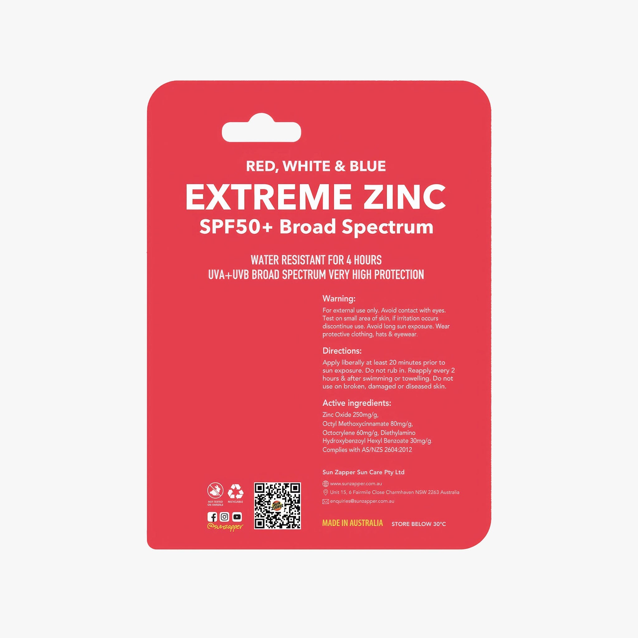 Extreme Zinc Stick Triple Pack | 45g | Red White Blue
