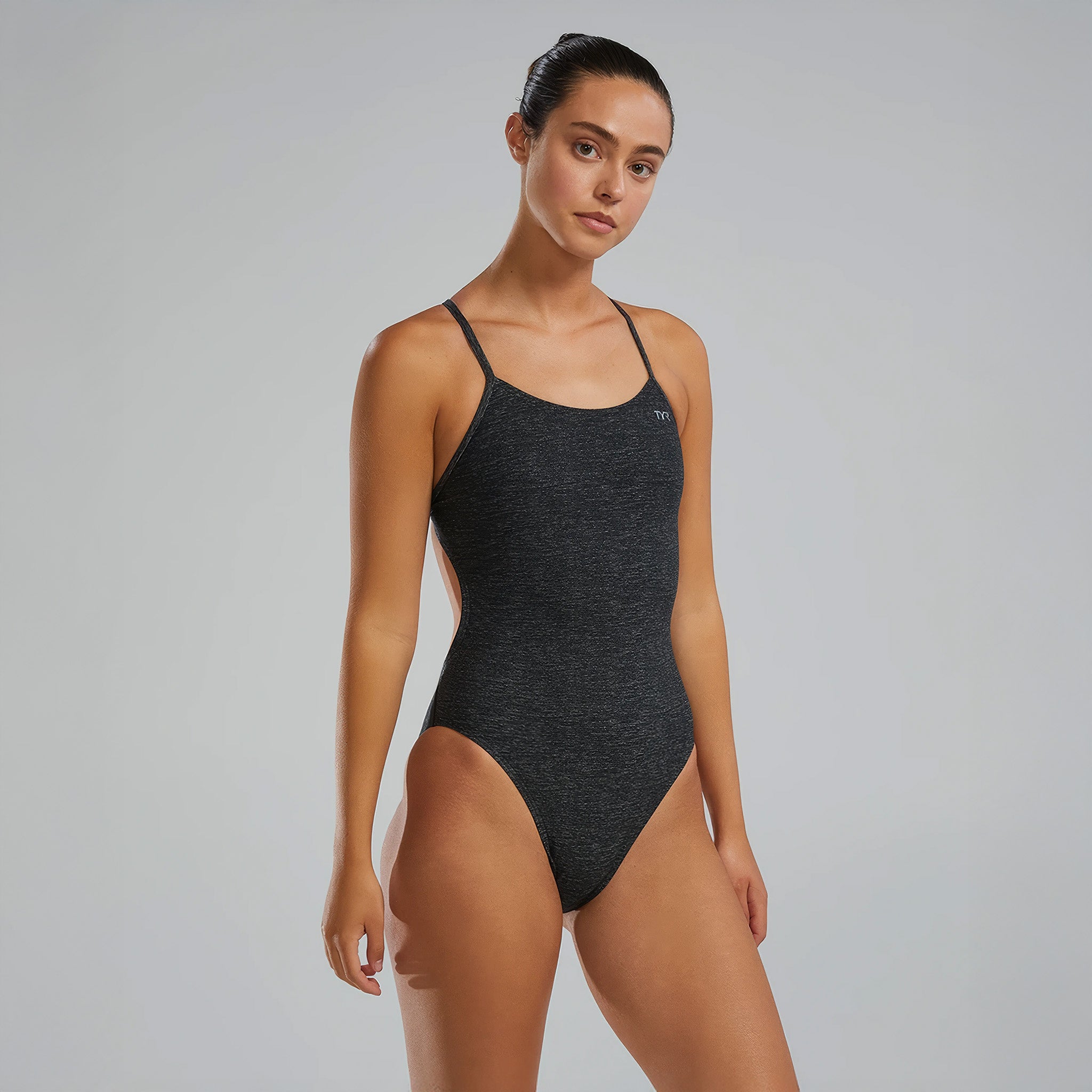Durafast Elite® Women's Cutoutfit Swimsuit | Lapped 001 Black