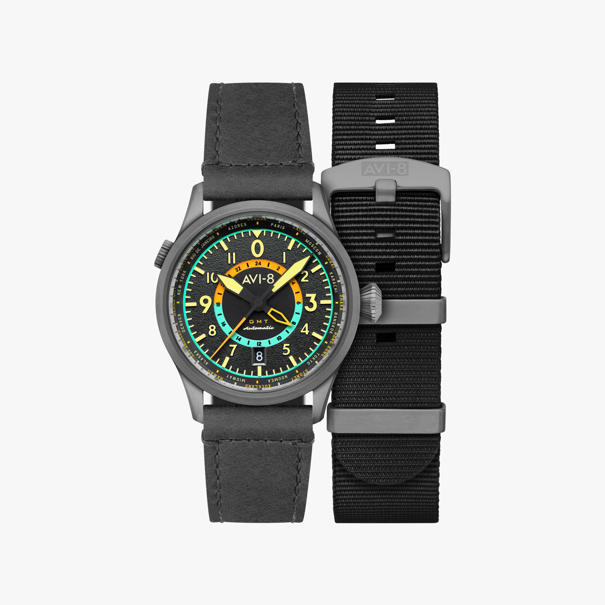Flyboy Wingman Worldtimer GMT Automatic | 41 mm | Tropical Grey
