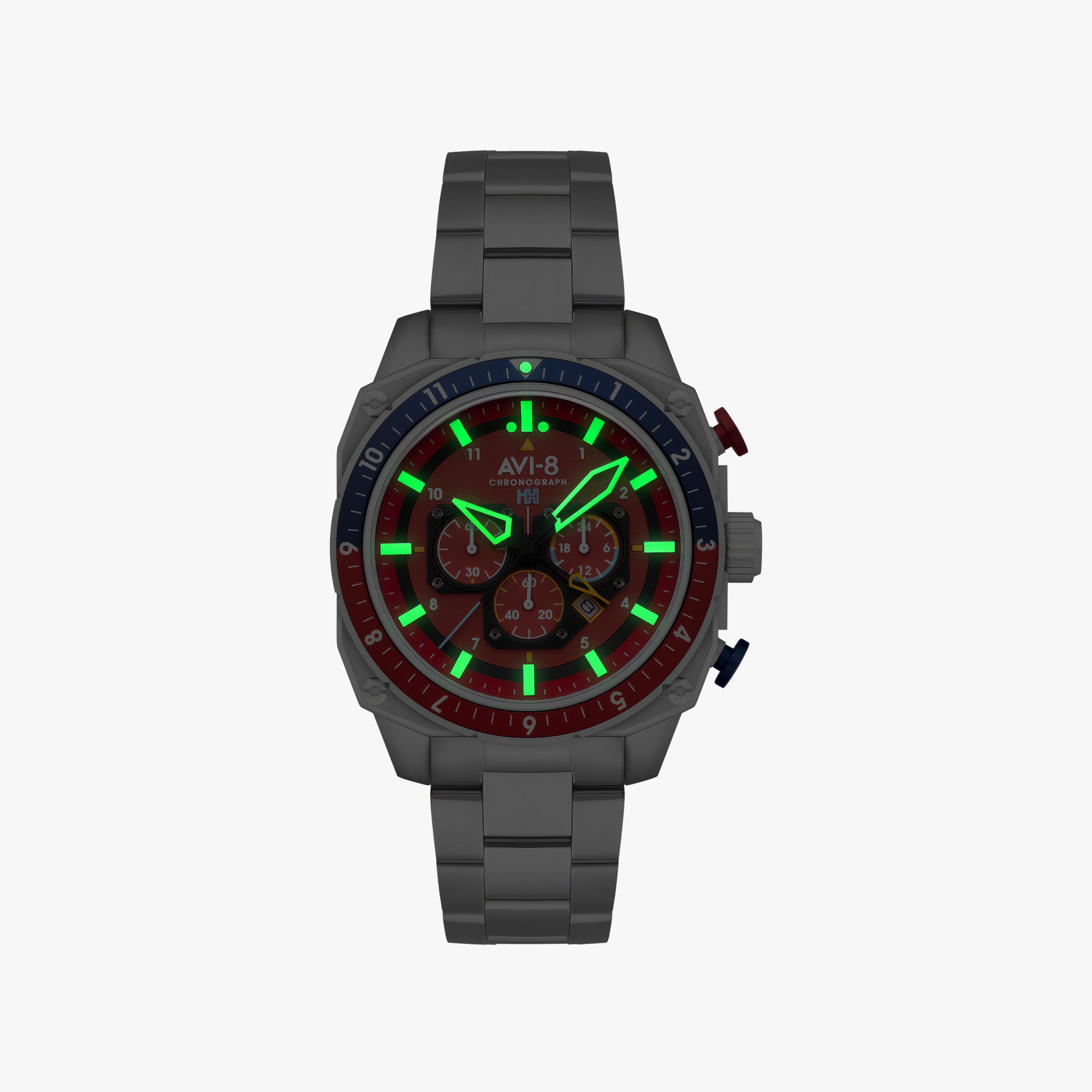 Hawker Hunter Atlas Dual Time Chronograph | Crimson Red