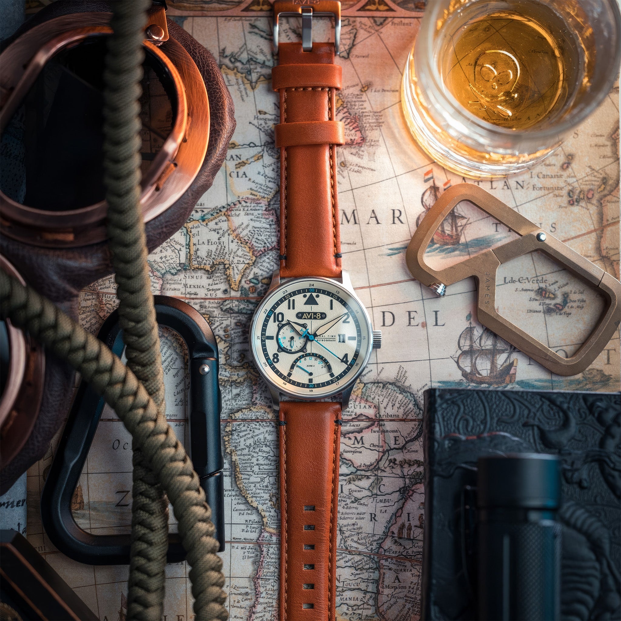 Hawker Hurricane McKellar Dual Time | 44mm | Brown Beige