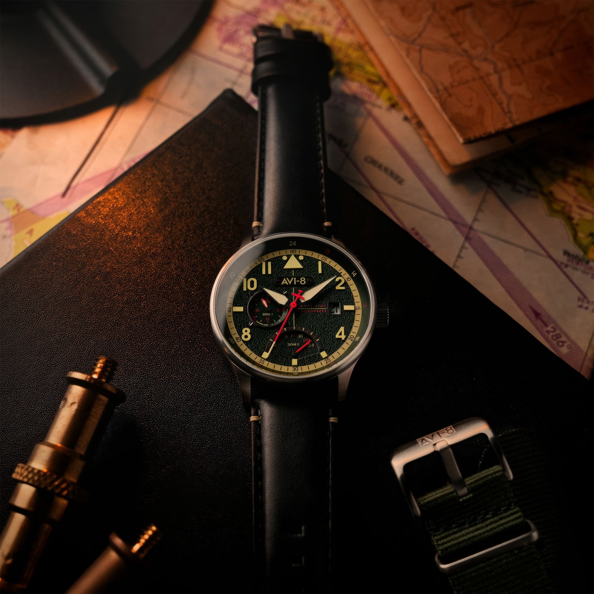 Hawker Hurricane McKellar Dual Time | 44mm | Gothic Green