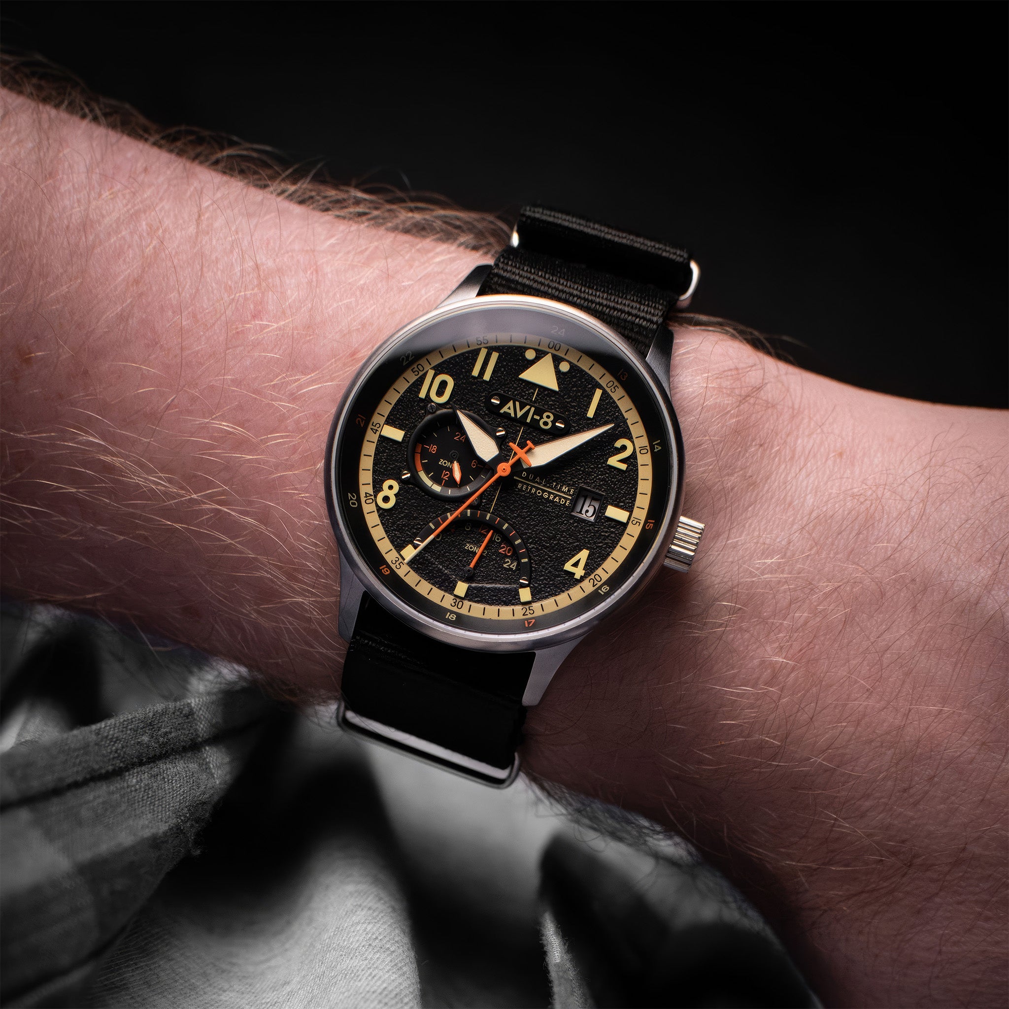 Hawker Hurricane McKellar Dual Time | 44mm | Metropolis Black