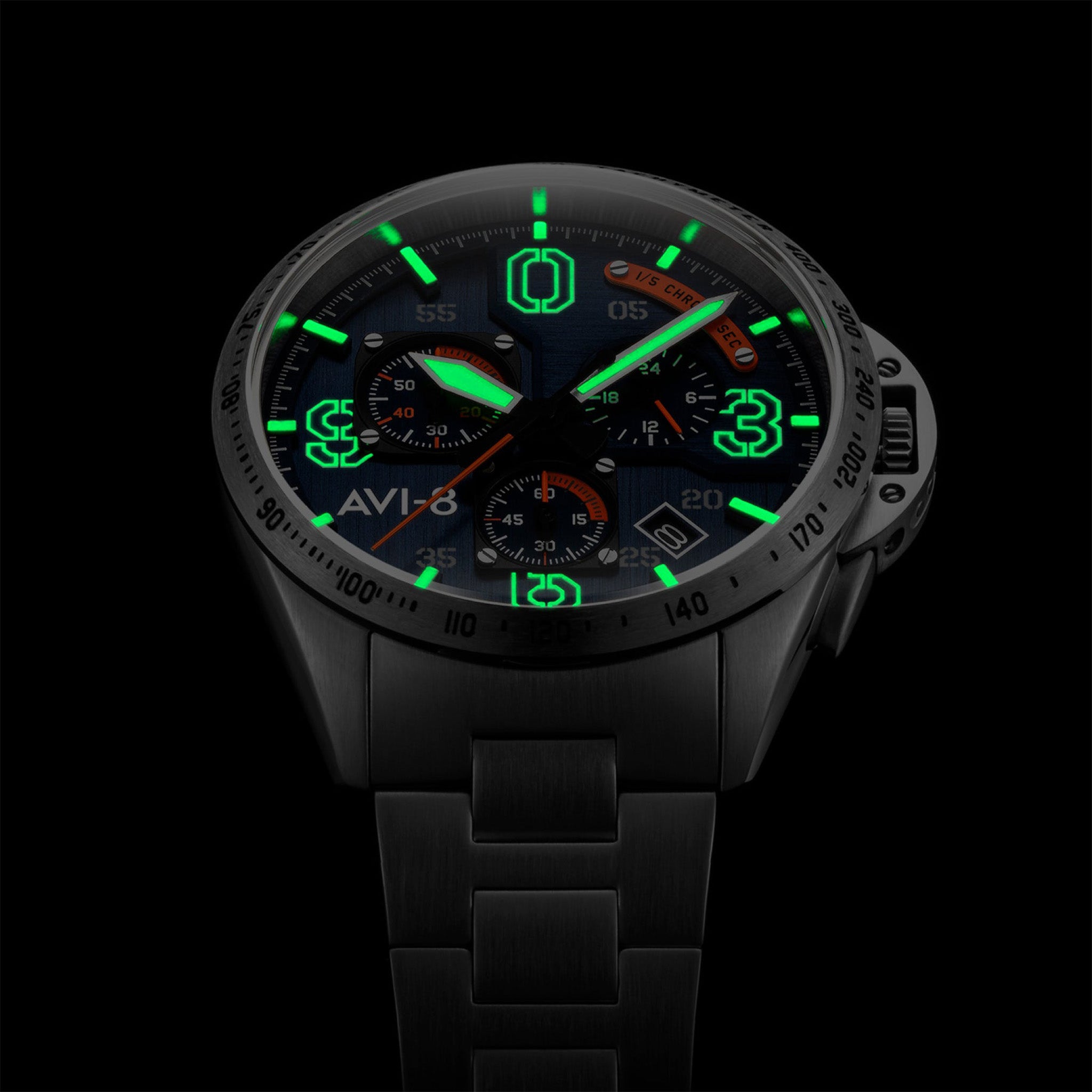 P-51 Mustang Blakeslee Chronograph | 43 mm | Silver Oak