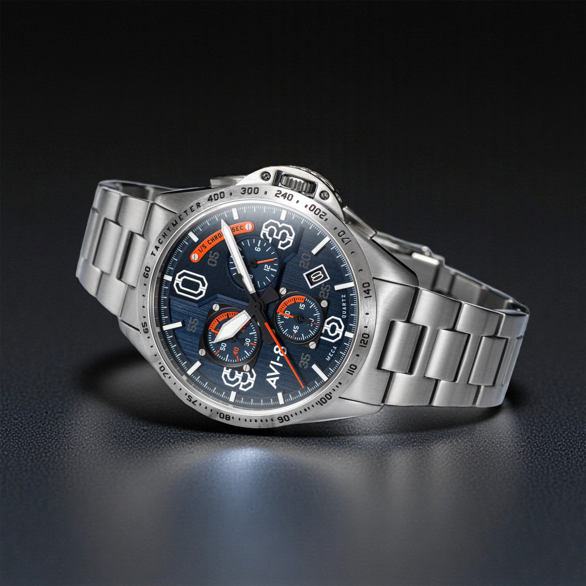 P-51 Mustang Blakeslee Chronograph | 43 mm | Silver Oak