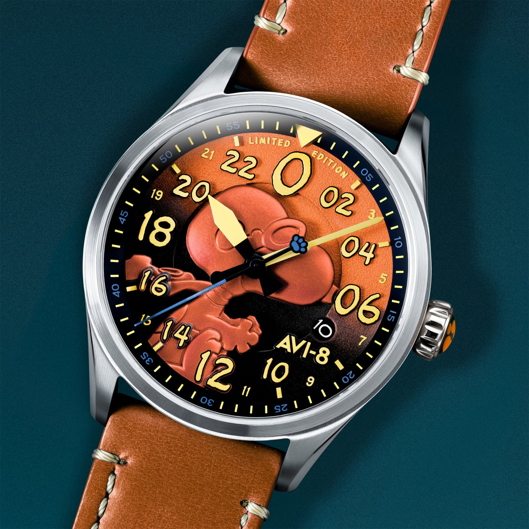 Spitfire Peanuts Snoopy Flying Ace 24 Hour Automatic Limited Edition | 42 mm | Burnt Orange