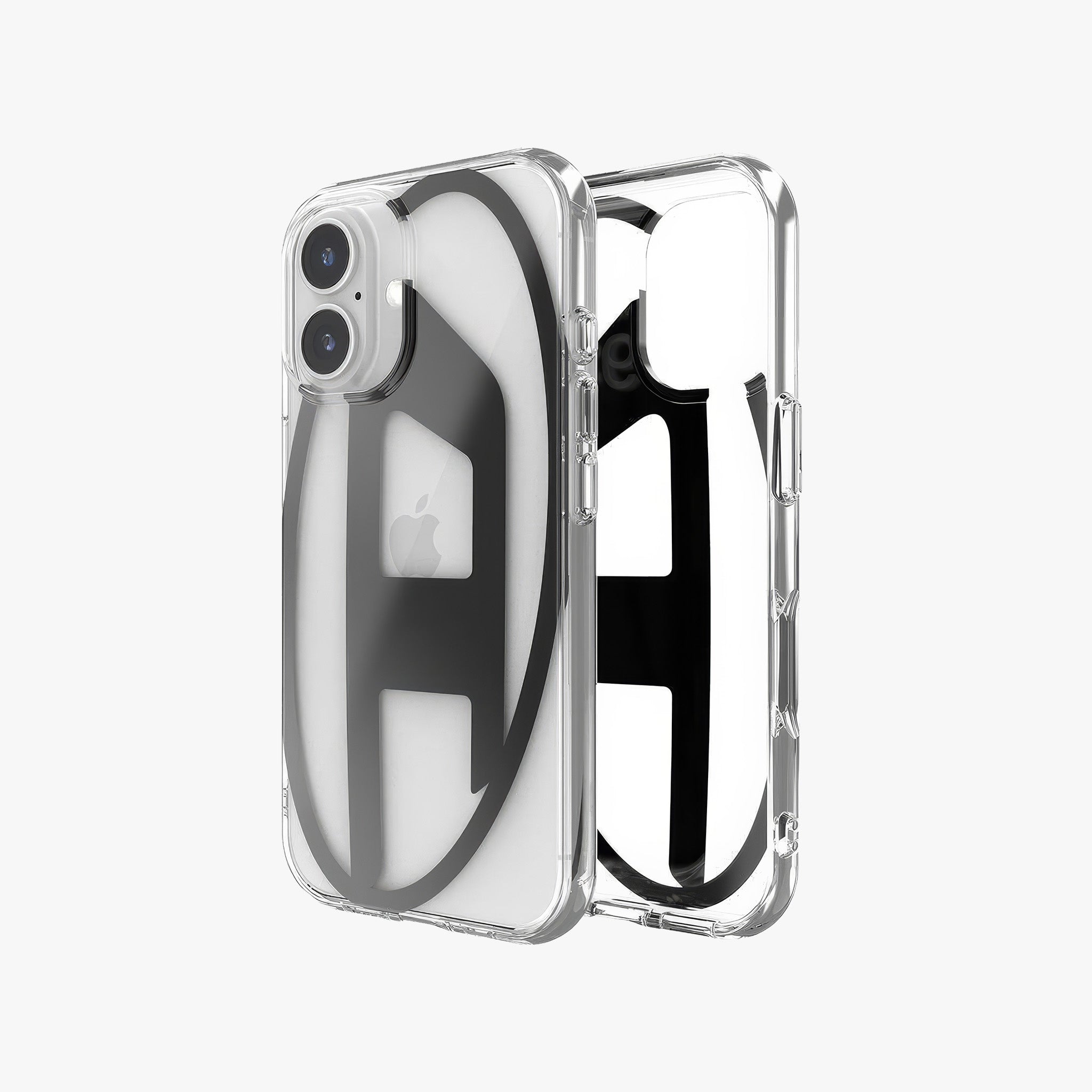 iPhone 16 Oval D Mirror Şeffaf Kılıf | Şeffaf/Siyah