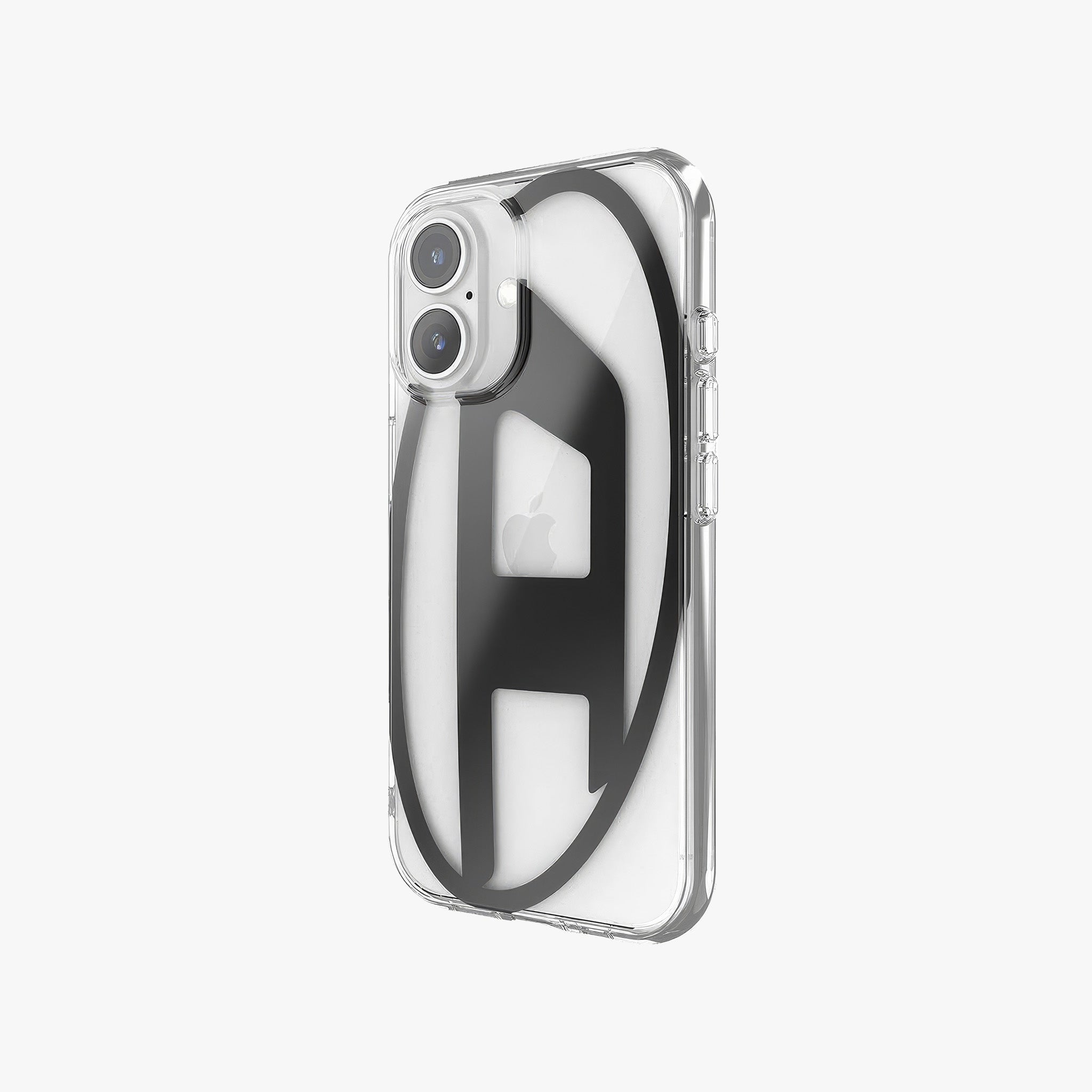 iPhone 16 Oval D Mirror Şeffaf Kılıf | Şeffaf/Siyah