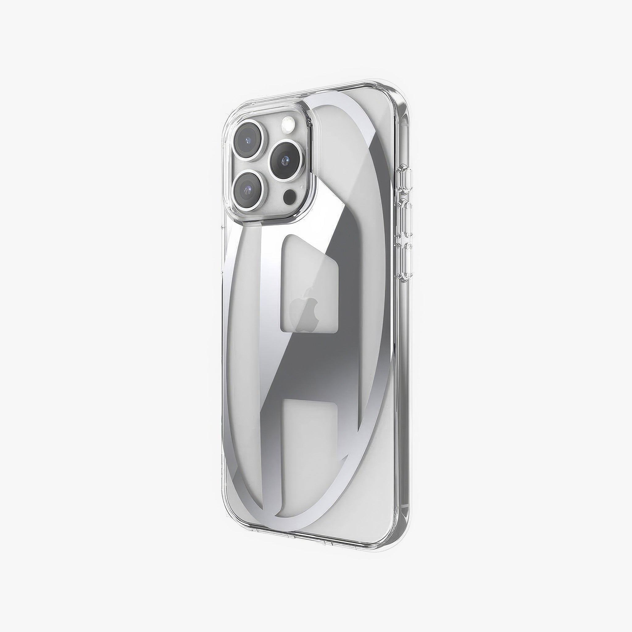 iPhone 16 Pro Max Oval D Mirror Şeffaf Kılıf | Şeffaf/Gümüş