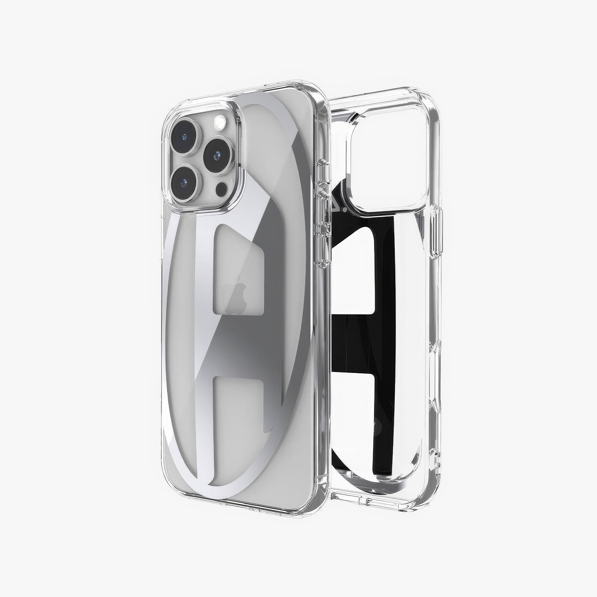 iPhone 16 Pro Max Oval D Mirror Şeffaf Kılıf | Şeffaf/Gümüş