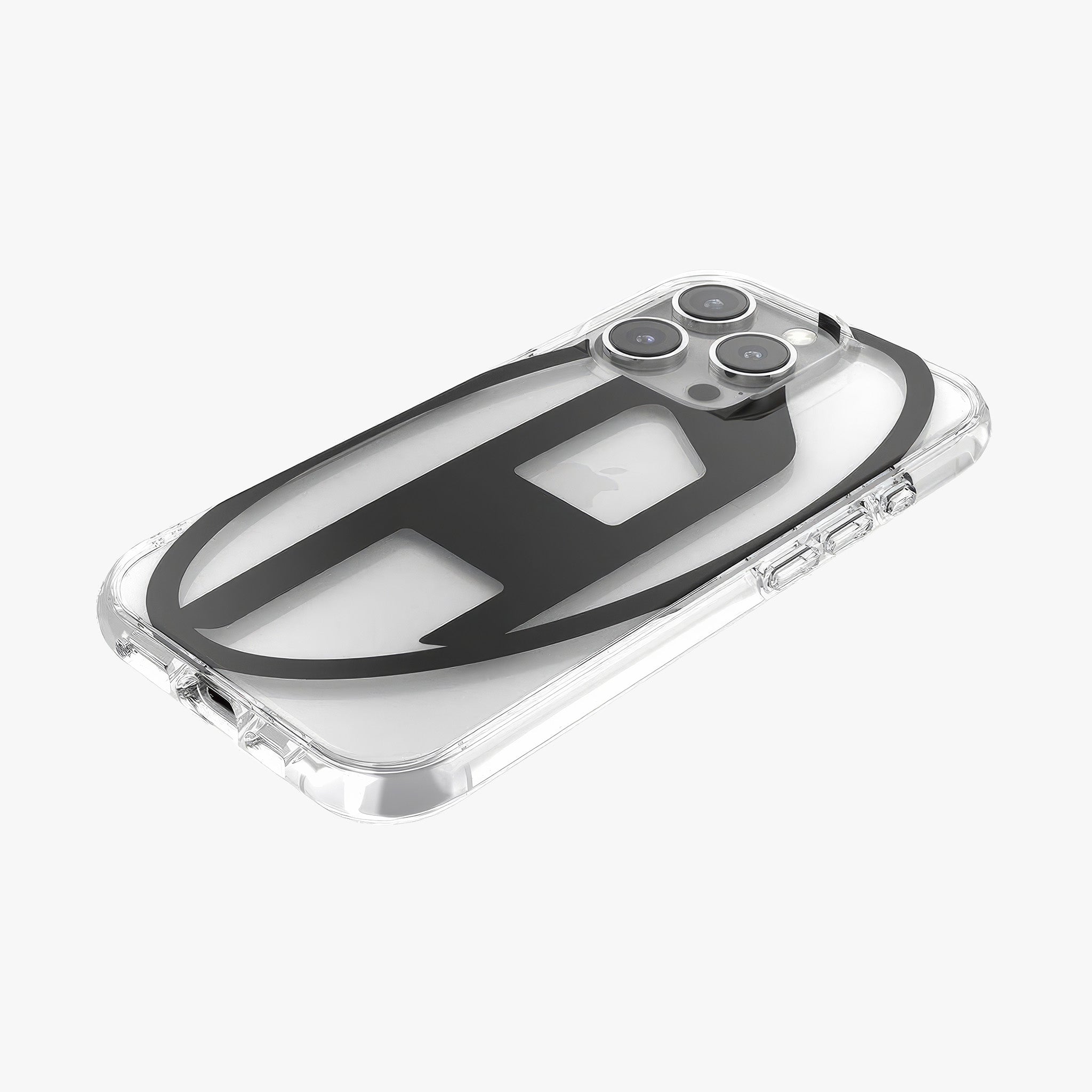 iPhone 16 Pro Oval D Mirror Şeffaf Kılıf | Şeffaf/Siyah