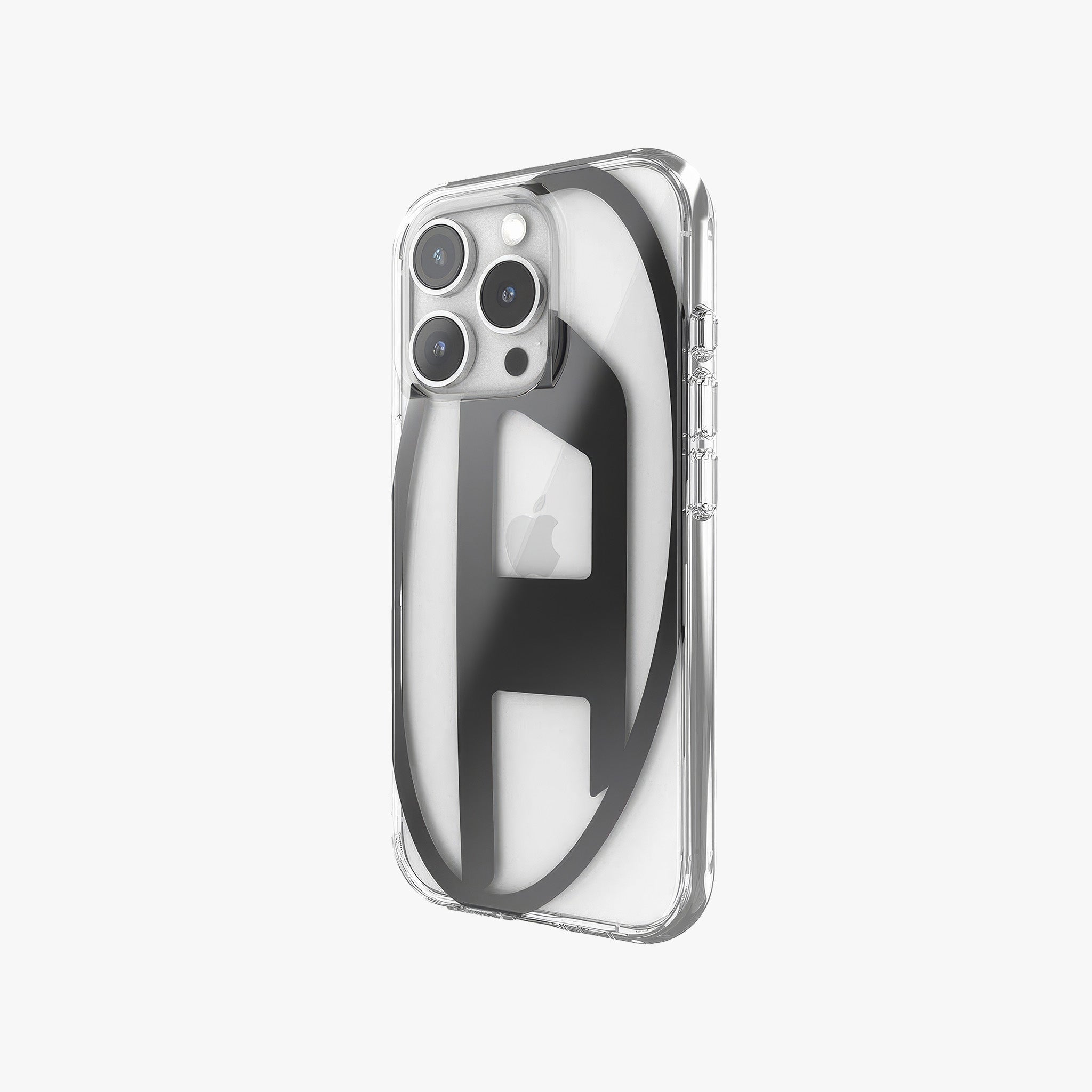 iPhone 16 Pro Oval D Mirror Şeffaf Kılıf | Şeffaf/Siyah