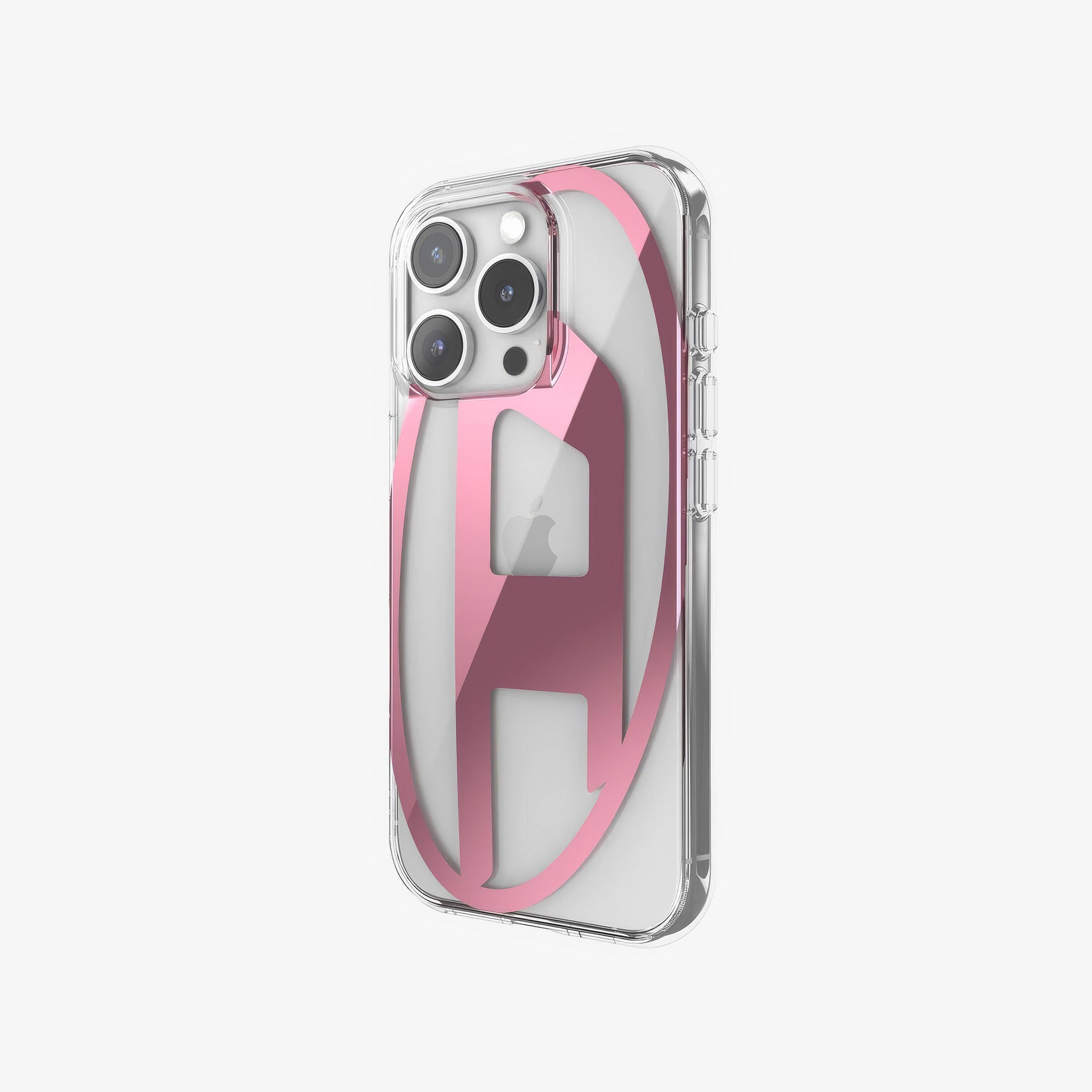 iPhone 16 Pro Oval D Mirror Şeffaf Kılıf | Şeffaf/Pembe