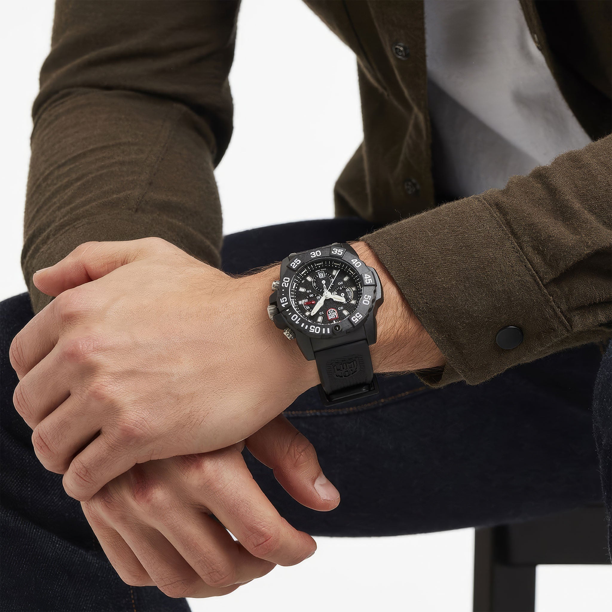 XS.3581 Navy Seal Chronograph Military Dive Watch | Siyah/Beyaz