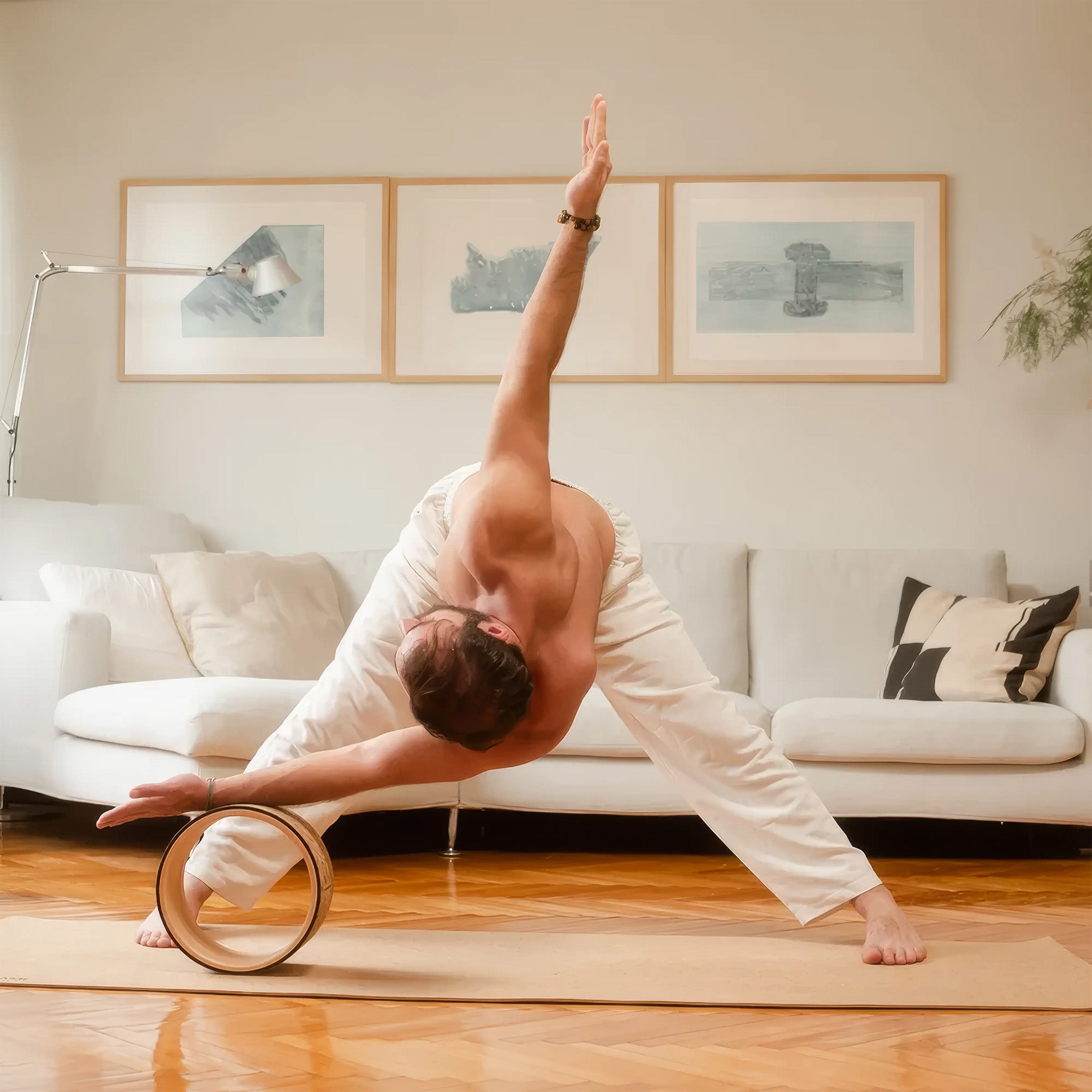 Mantar Kaplı Ahşap Yoga Çemberi | Küçük | 26cm