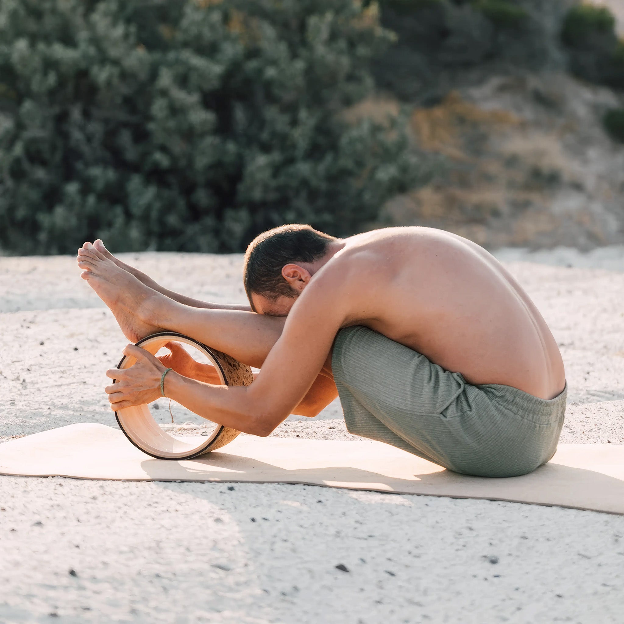 Mantar Kaplı Ahşap Yoga Çemberi | Küçük | 26cm