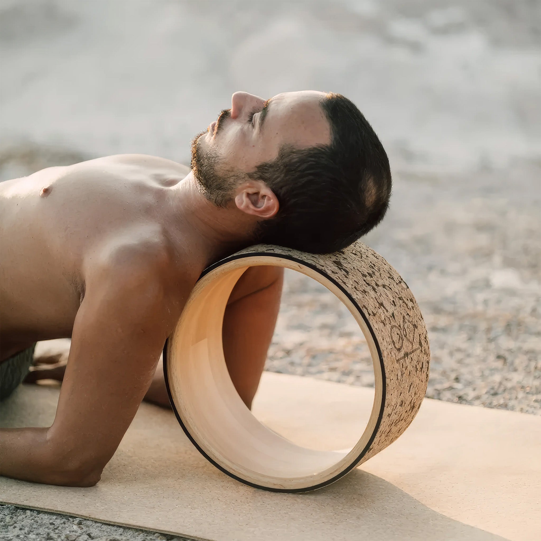 Mantar Kaplı Ahşap Yoga Çemberi | Standart | 32cm