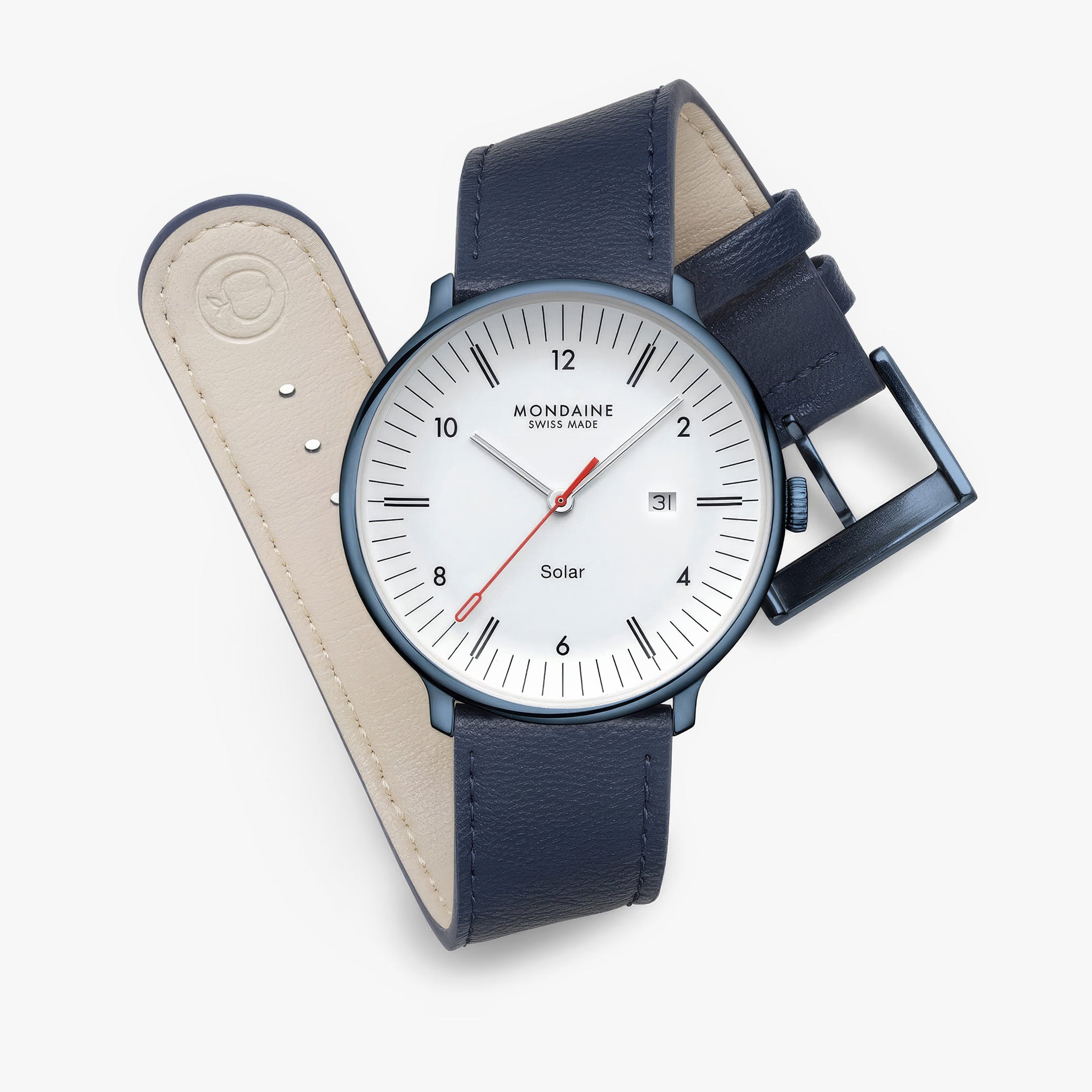 Doppio Solar | 41 mm | Blue Vegan Apple Leather