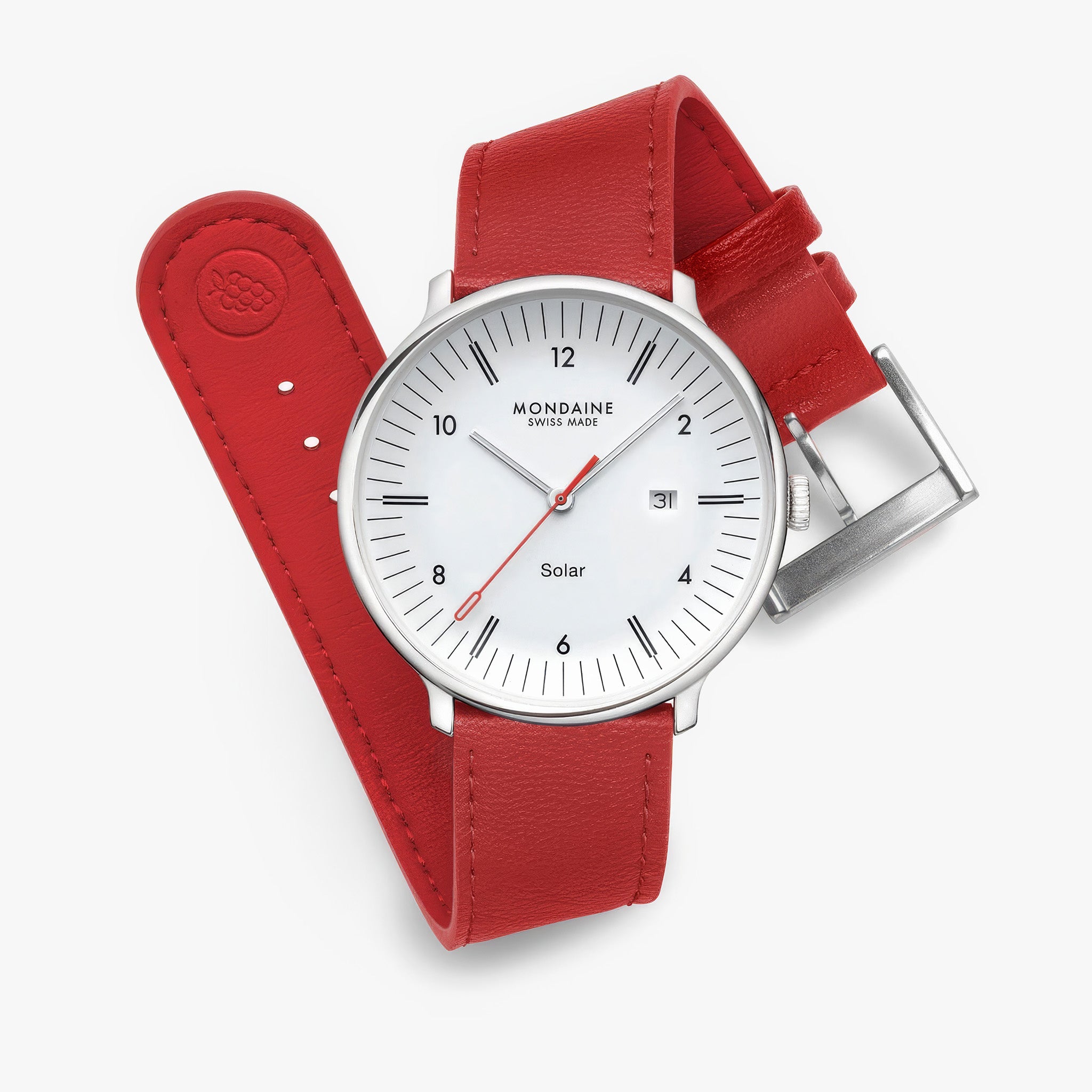 Doppio Solar | 41mm | Red Vegan Grape Leather