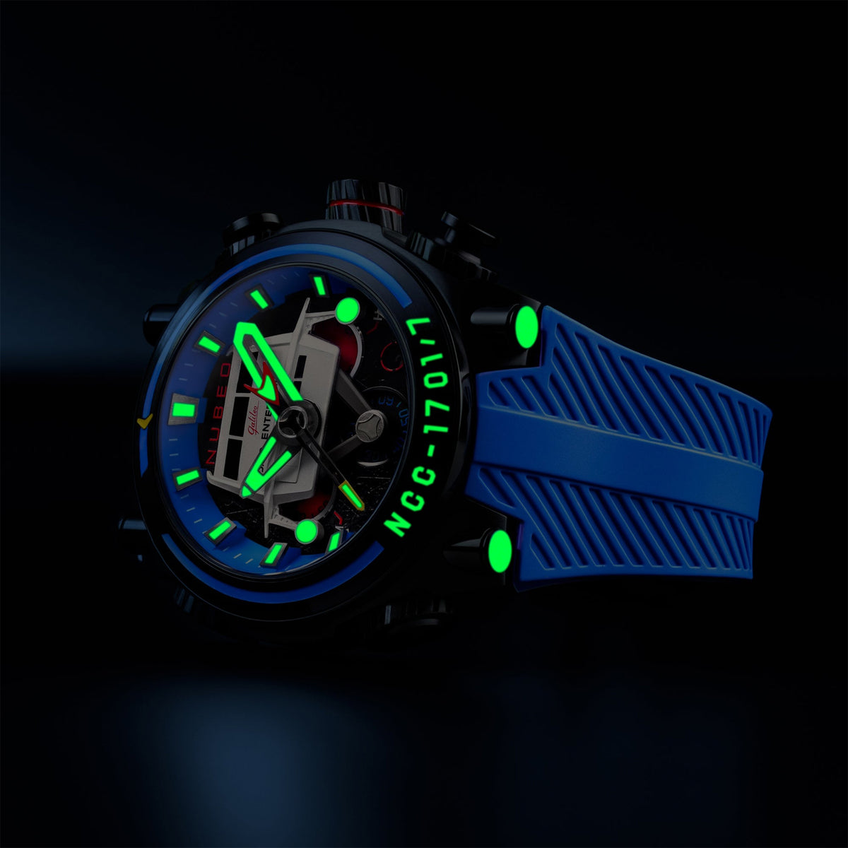 Deimos Chronograph Star Trek Galileo Limited Edition Erkek Kol Saati | 52 mm | Starship Blue