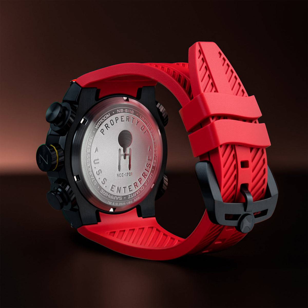 Deimos Chronograph Star Trek Galileo Limited Edition Erkek Kol Saati | 52 mm | Starship Red
