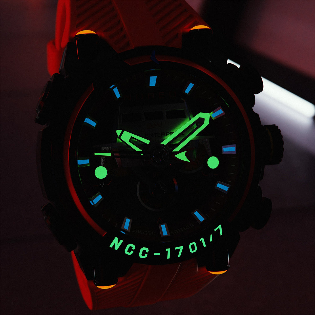 Deimos Chronograph Star Trek Galileo Limited Edition Erkek Kol Saati | 52 mm | Starship Red