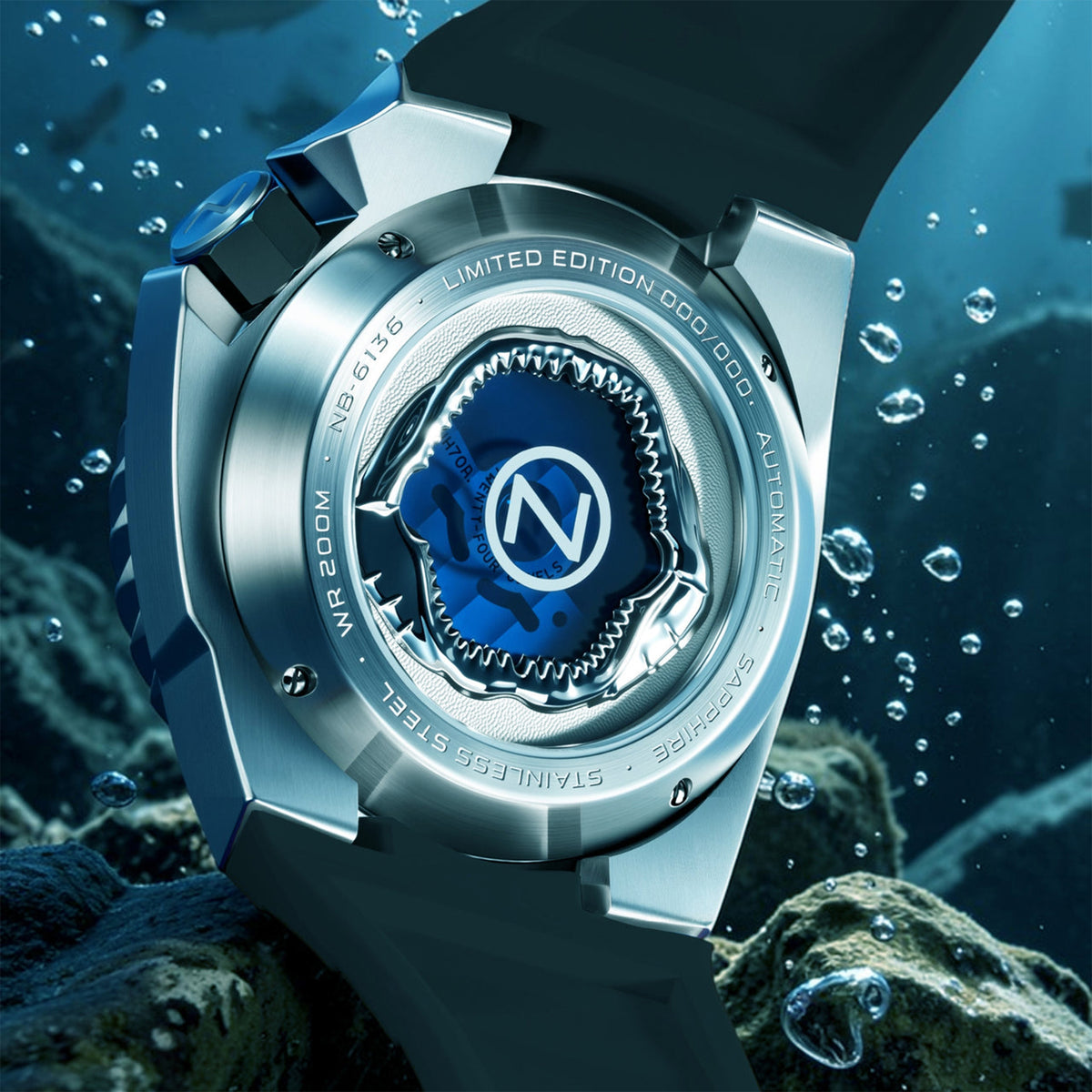 Megalodon Automatic Limited Edition Erkek Kol Saati | 44 mm | Predator Black