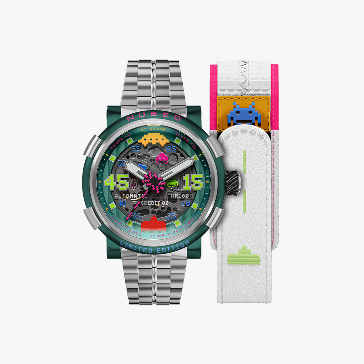 Orion Automatic Space Invaders Limited Edition Erkek Kol Saati | 50 mm | Laser Lime