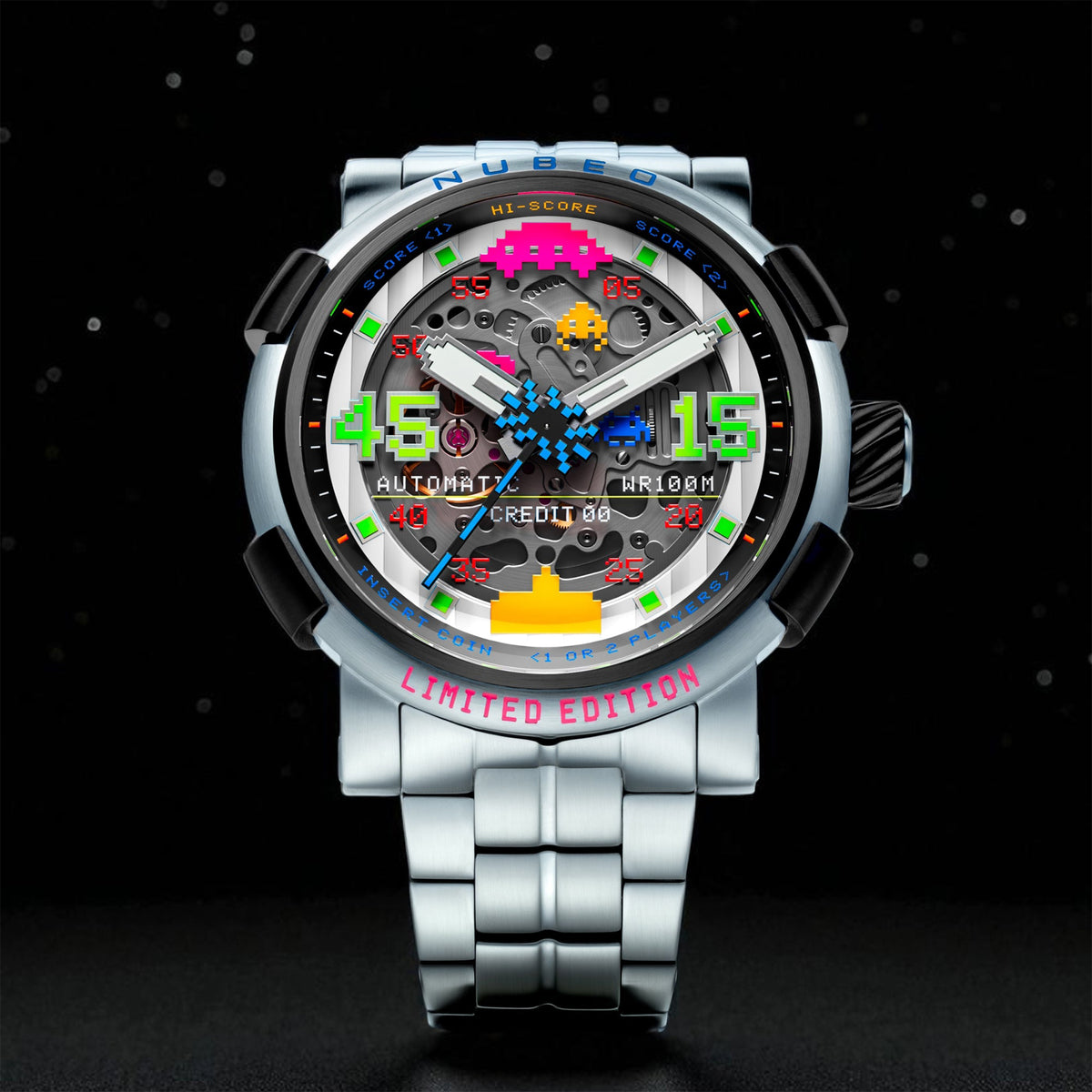Orion Automatic Space Invaders Limited Edition Erkek Kol Saati | 50 mm | Photon Silver