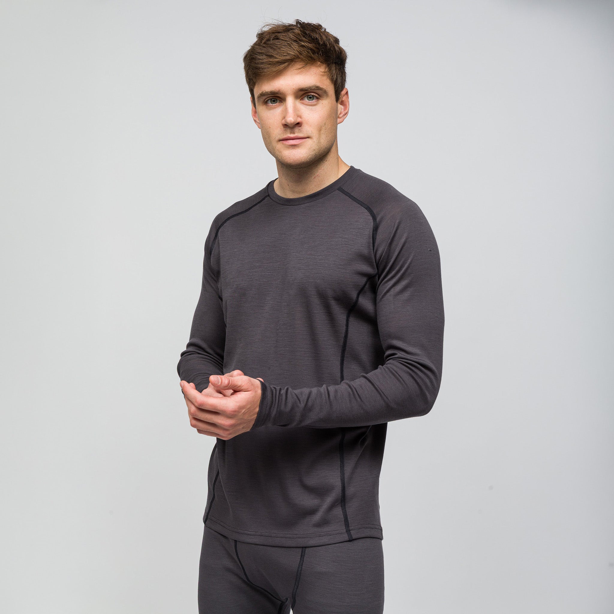 Thermawool %100 Merino Yünü Termal İçlik Üst 195 gr | Antrasit