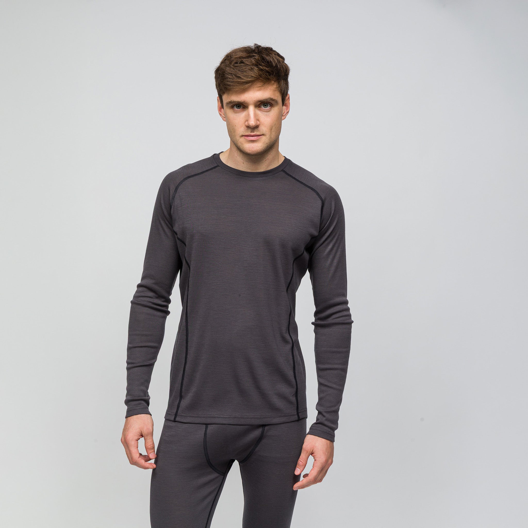 Thermawool %100 Merino Yünü Termal İçlik Üst 195 gr | Antrasit