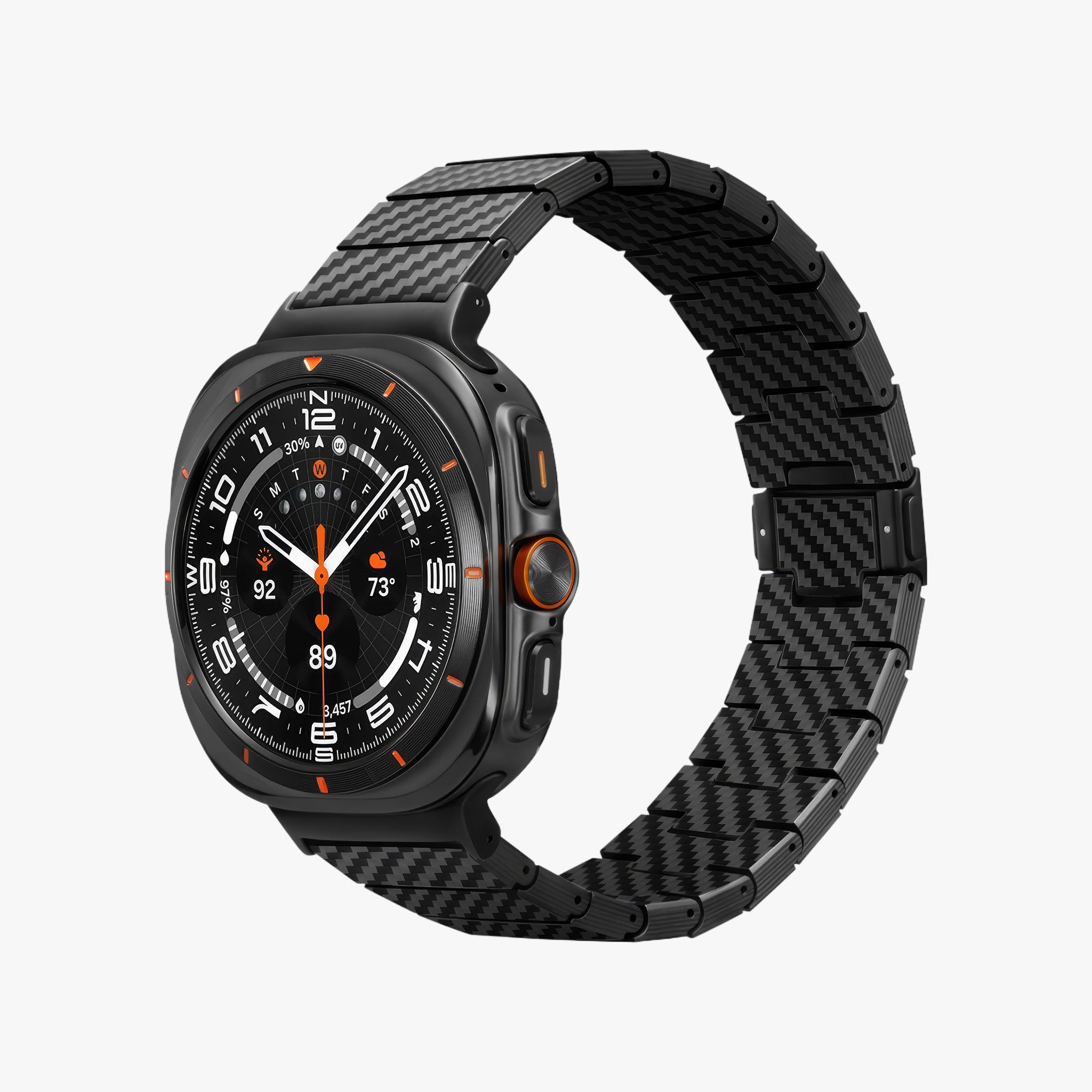 Galaxy Watch Carbon Fiber Watch Band | Modern Black/Grey (Twill)