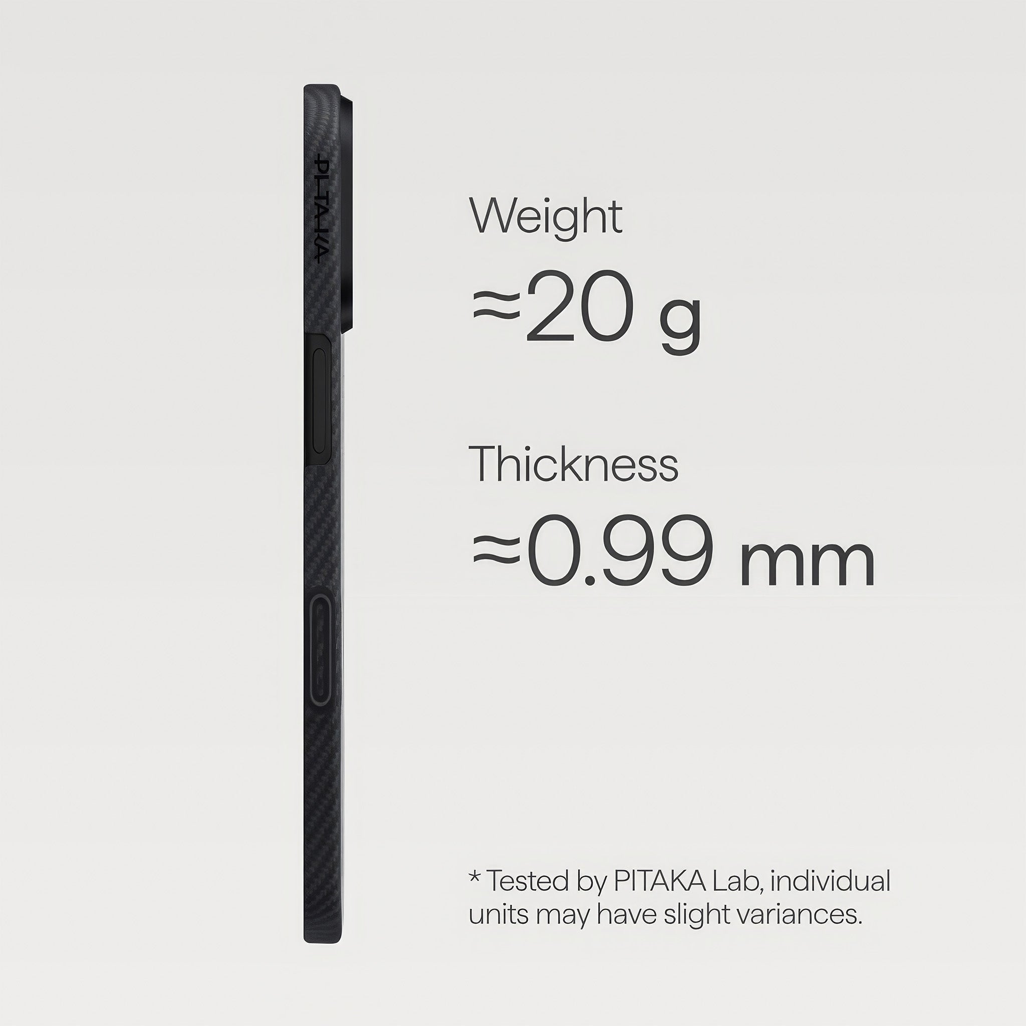 iPhone 17 Edge Case | 600D Black/Grey (Twill) (PitaTap™)