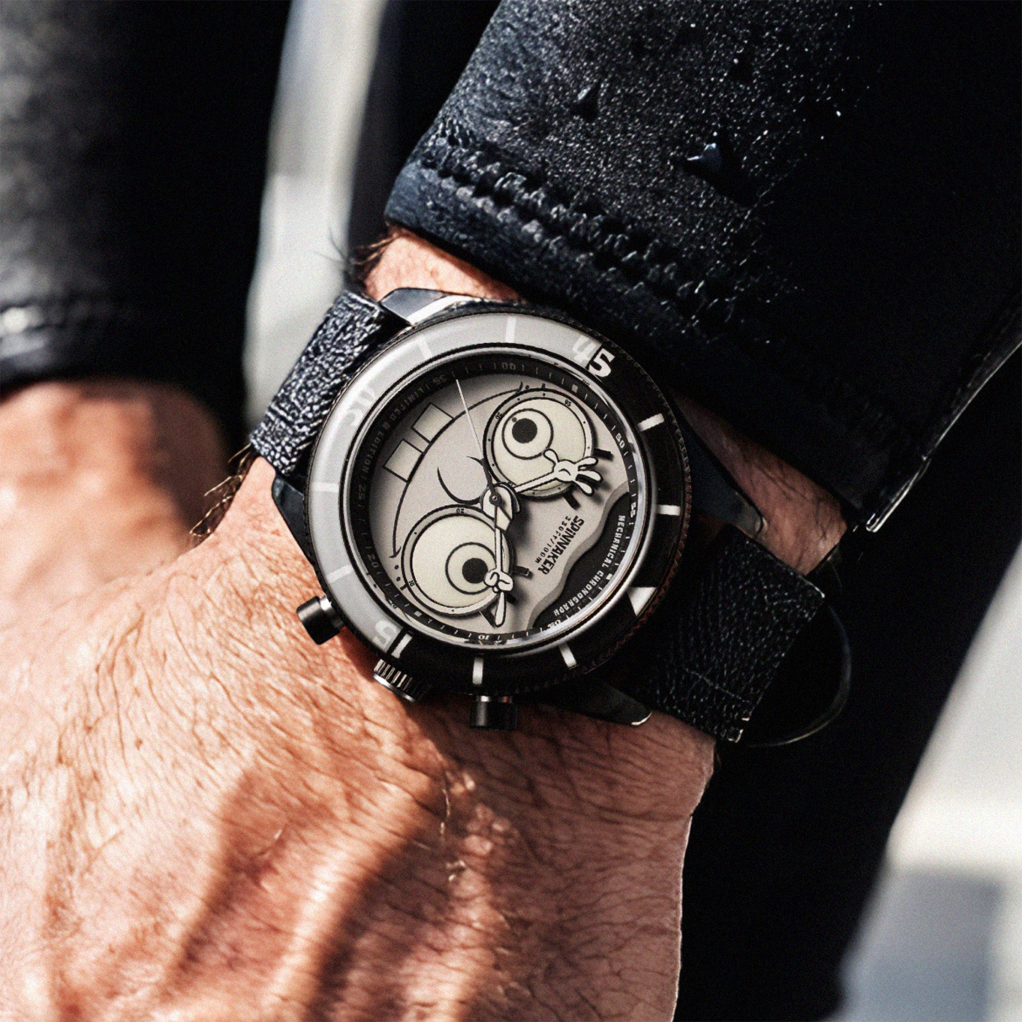 Fleuss Mechanical Chronograph SpongeBob SquarePants Eyedial Limited Edition | 43 mm | Googly Black