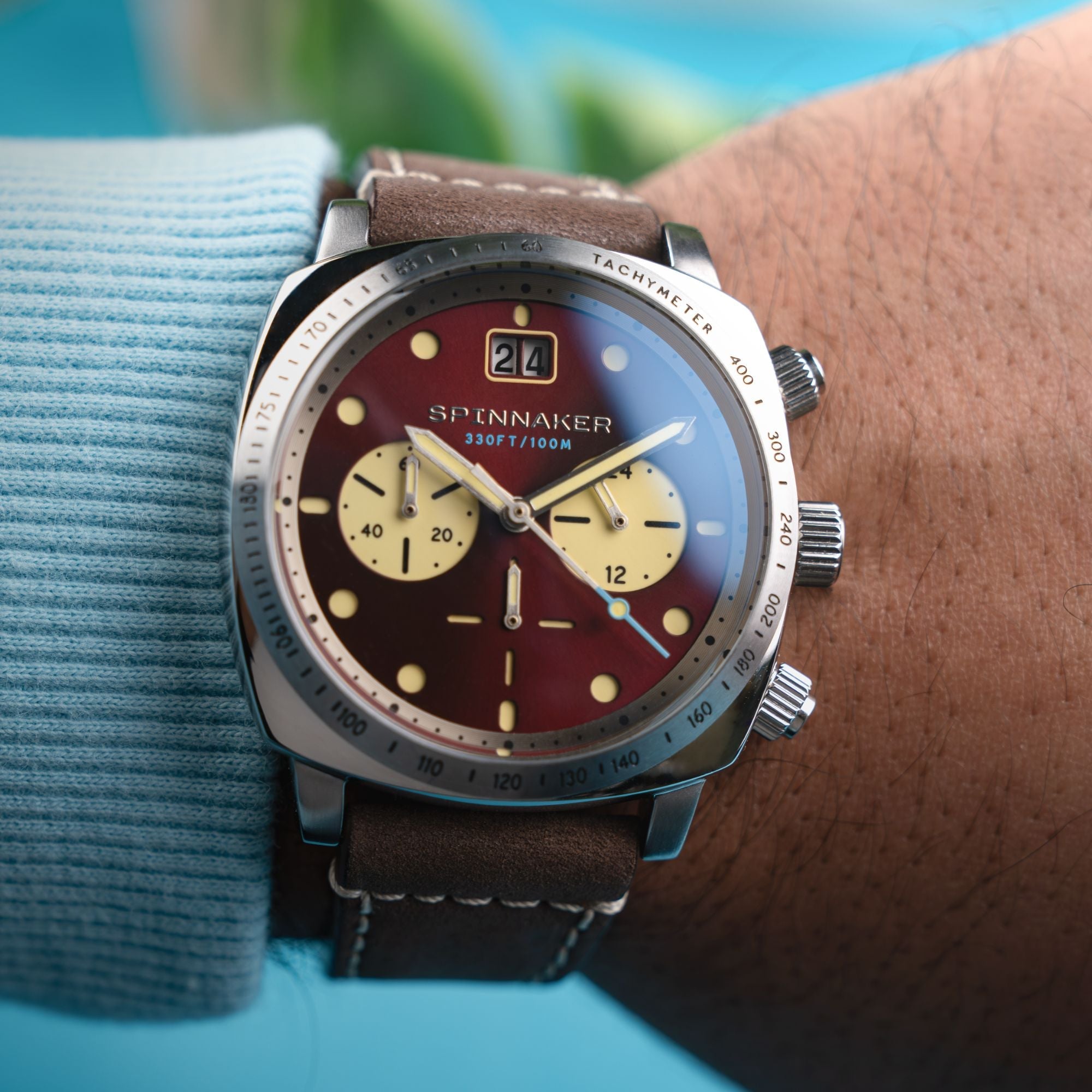Hull Chronograph | 42mm | Burnt Maroon