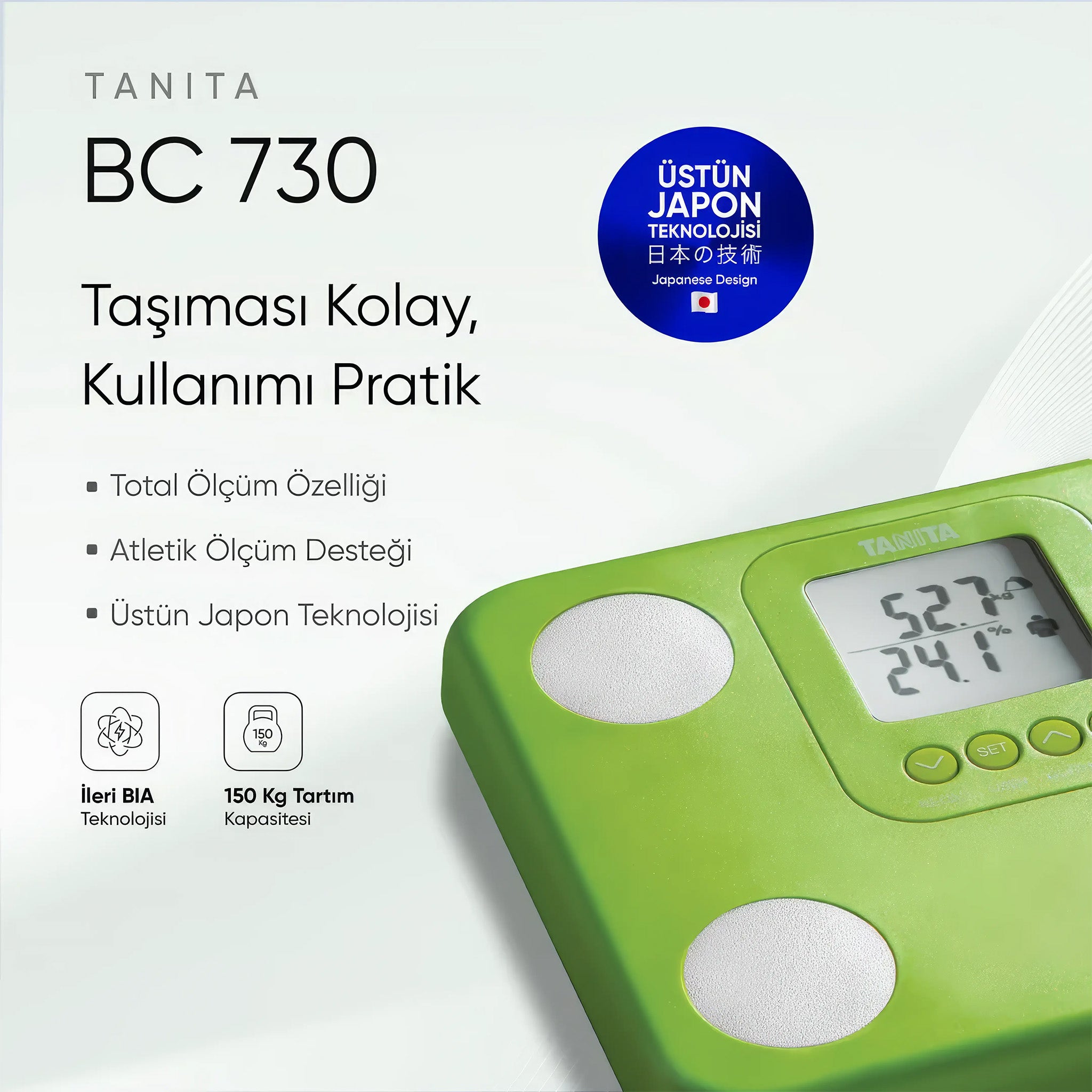 BC 730 Akıllı Dijital Vücut Analiz Tartısı | Innerscan | Beyaz