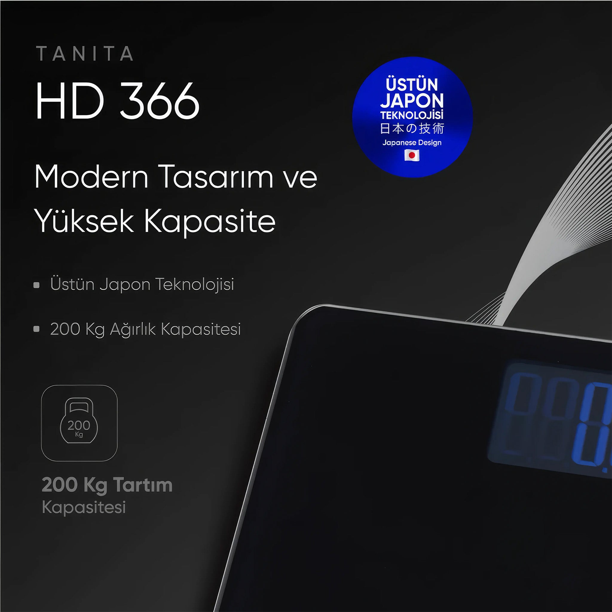 HD 366 Yüksek Kapasiteli Dijital Tartı | Siyah