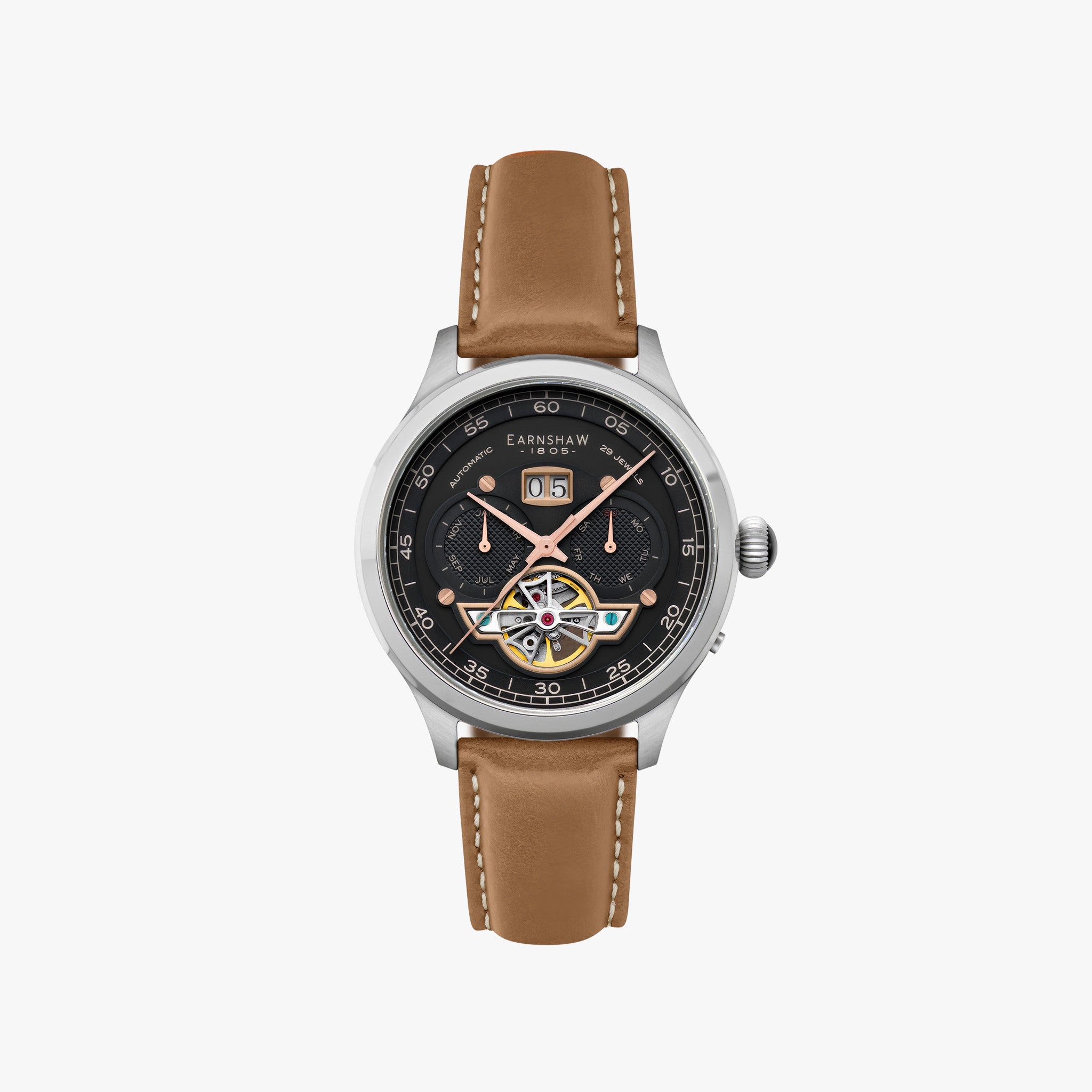 Baron Grand Date Calendar Open Heart Automatic | Abbey Black