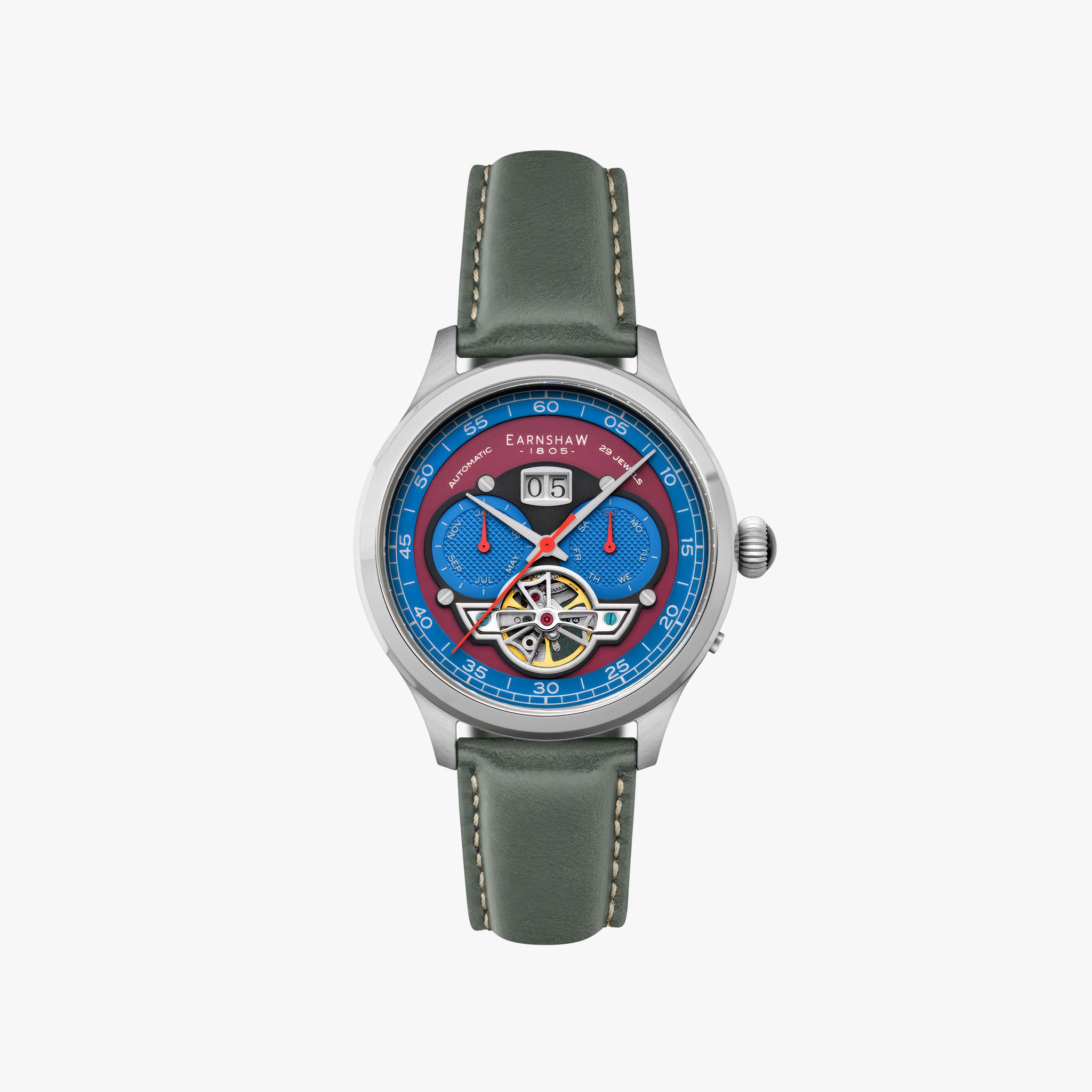 Baron Grand Date Calendar Open Heart Automatic | English Blue