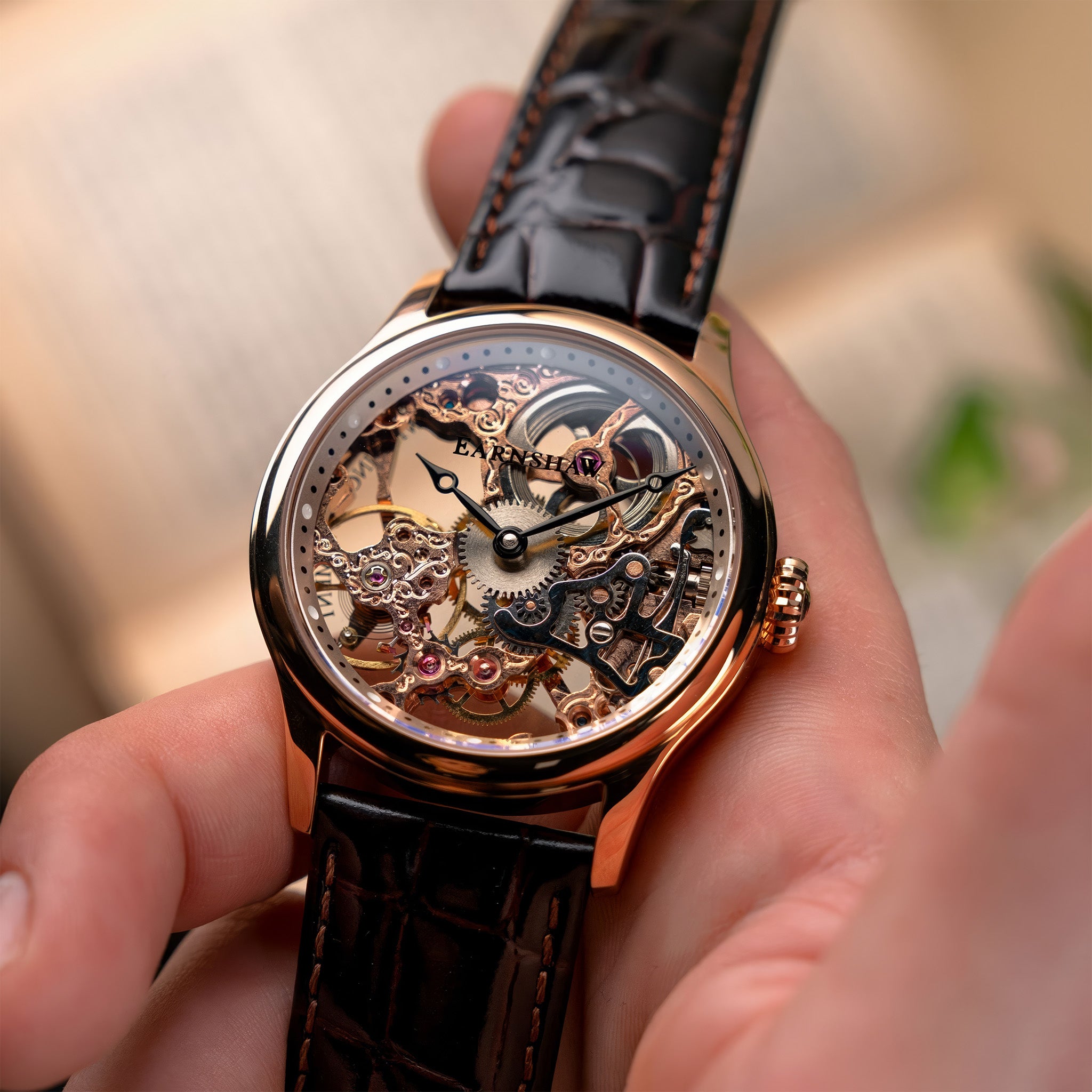 Bauer Mechanical Skeleton | 42 mm | Pink Gold