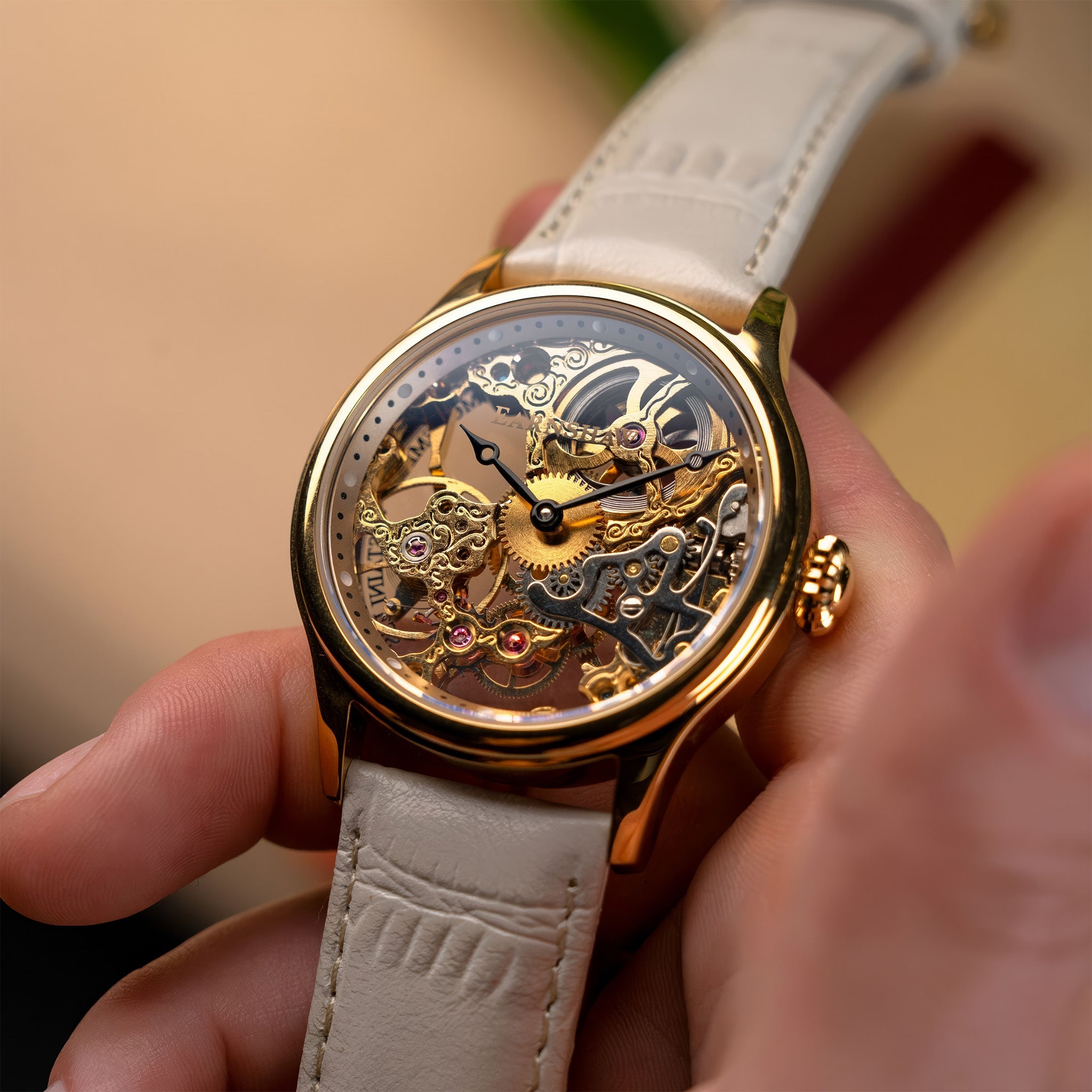 Bauer Mechanical Skeleton | 42 mm | Sandy Gold