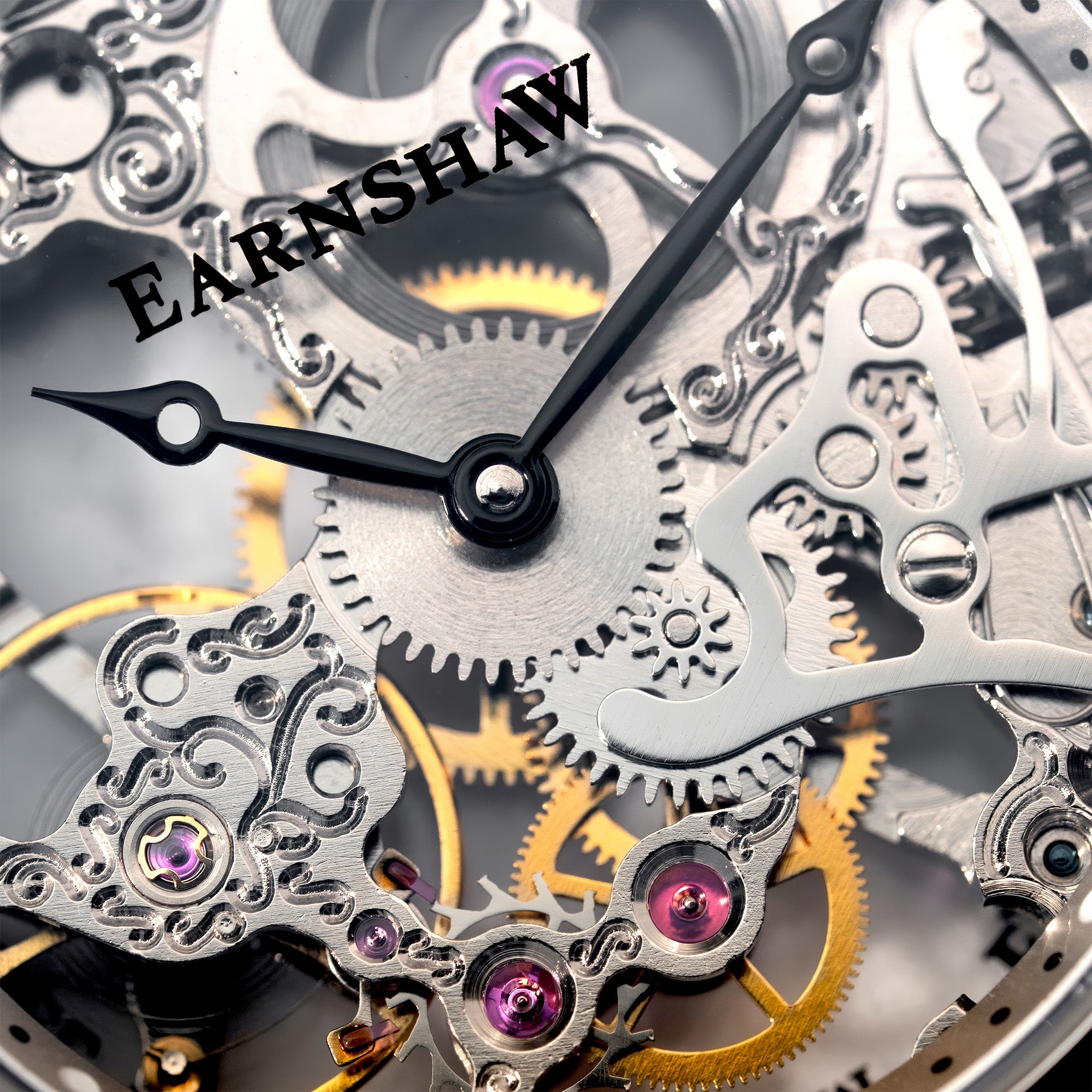 Bauer Mechanical Skeleton | 42 mm | Silvered Steel