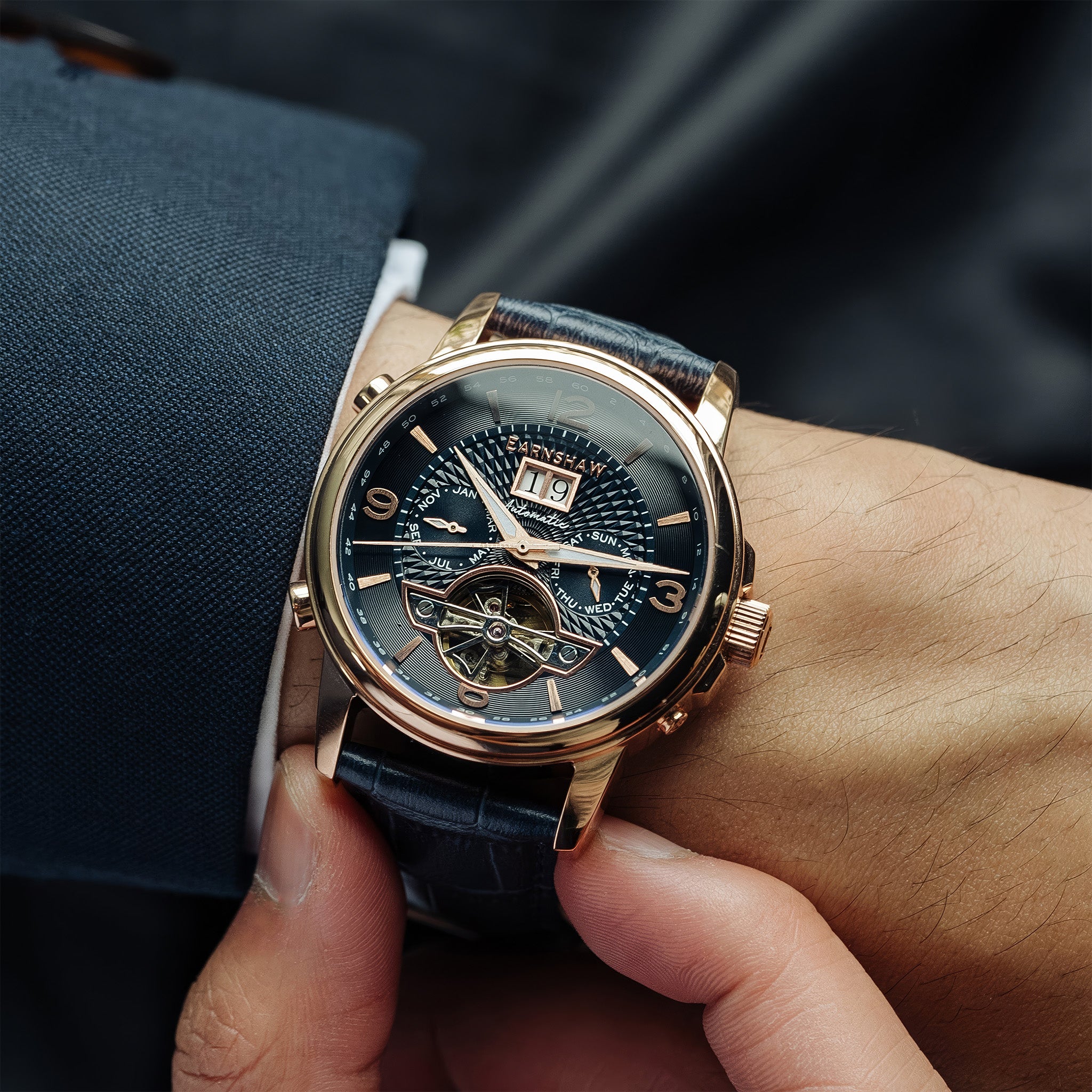 City Of London Marylebone Grand Date Calendar Open Heart Automatic | 42 mm | Midnight