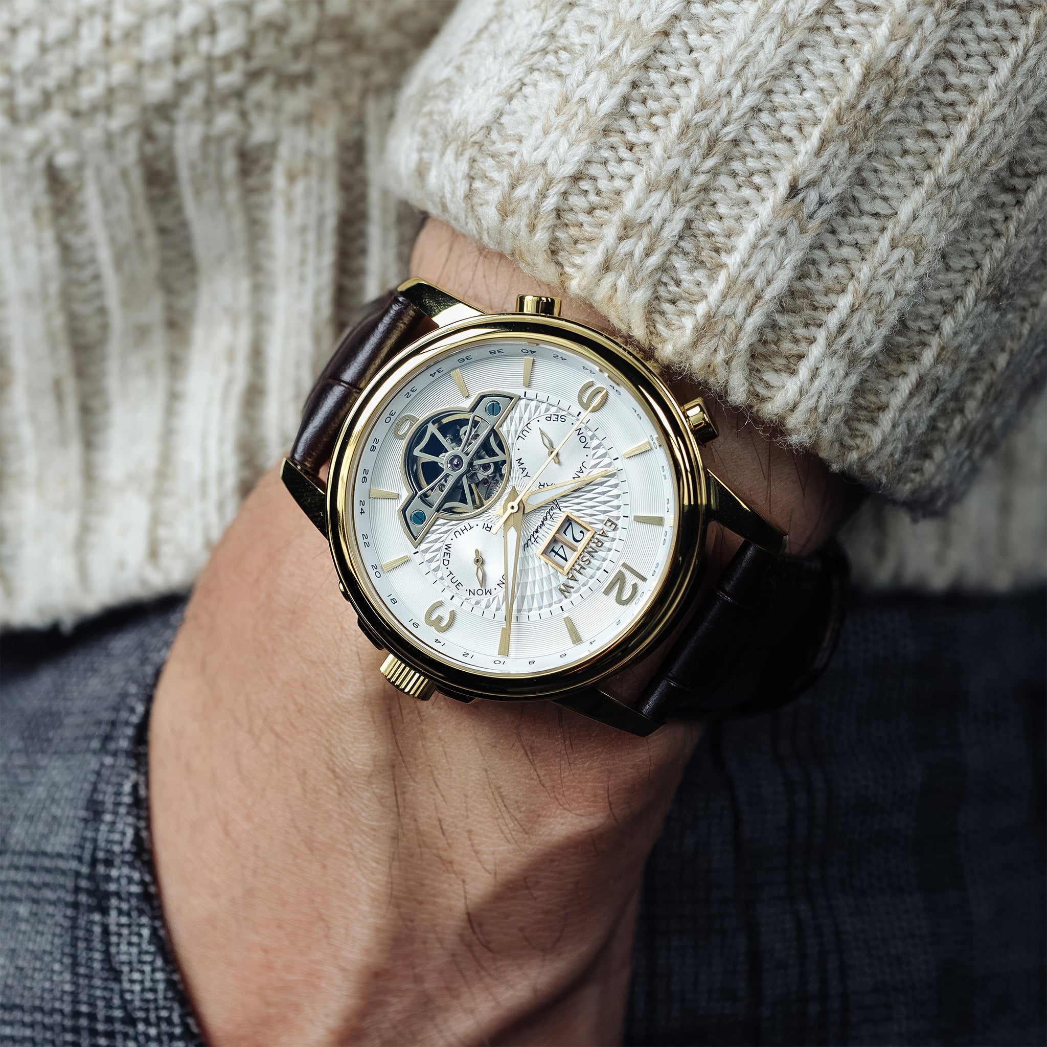 City Of London Marylebone Grand Date Calendar Open Heart Automatic | 42 mm | Solstice Gold