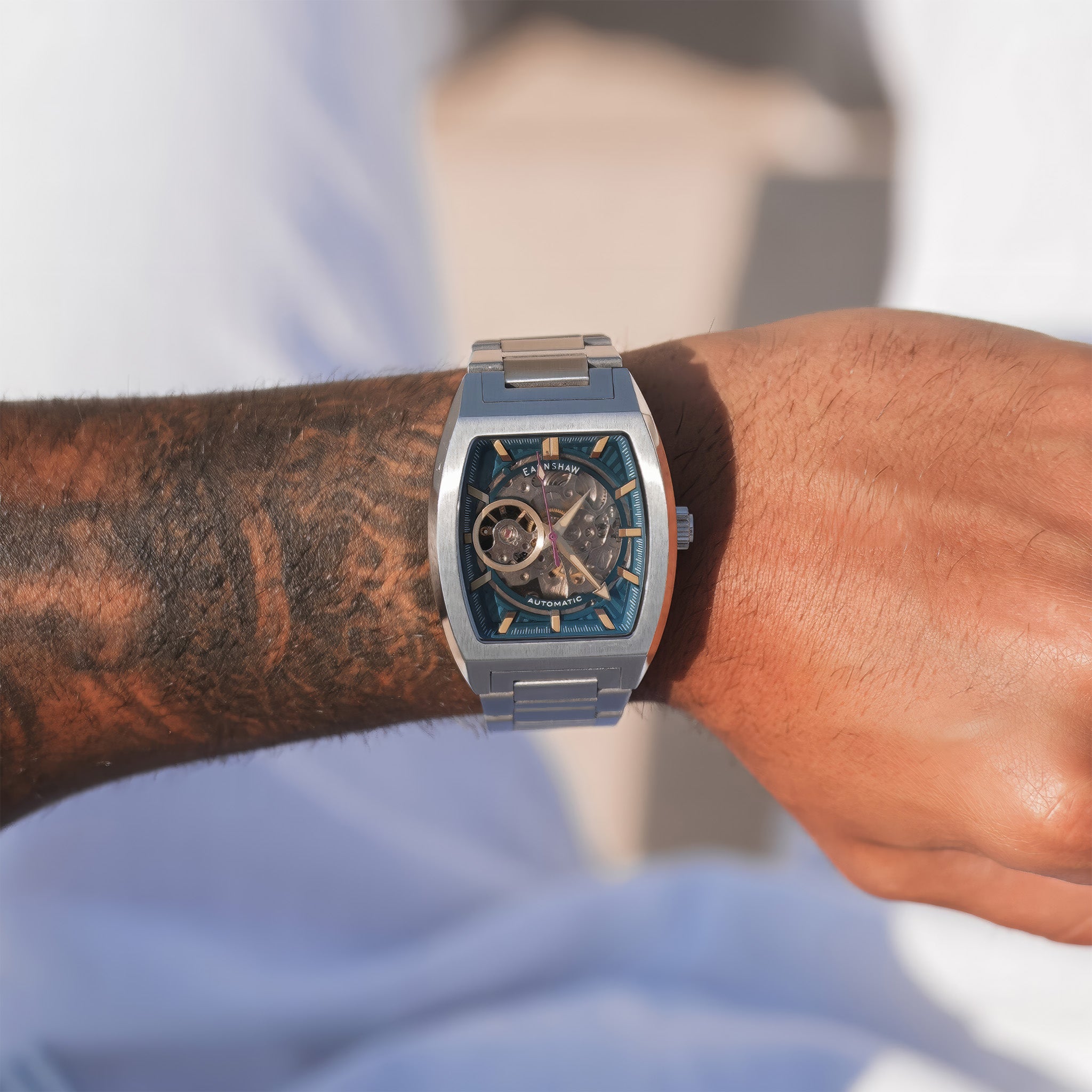 Heritage Wellington Skeleton Automatic | Cerulean Blue