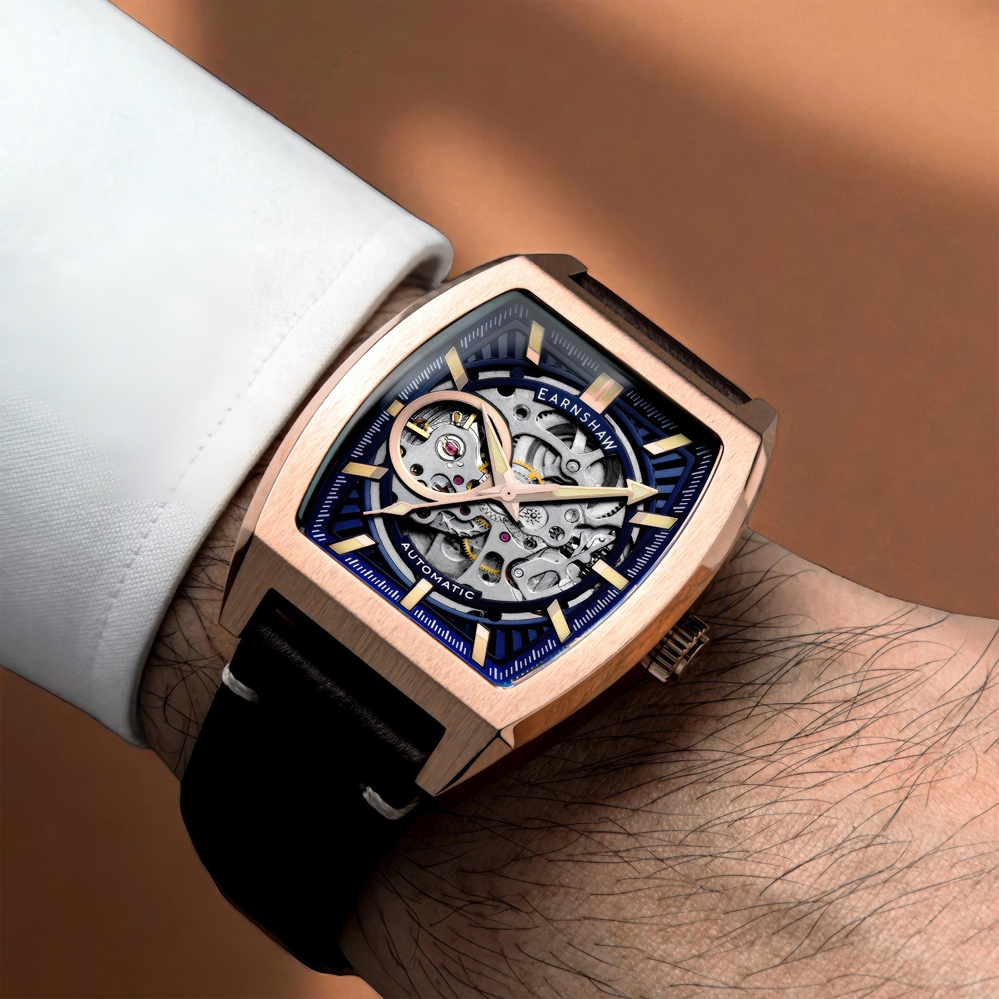 Heritage Wellington Skeleton Automatic | Rosewater Blue