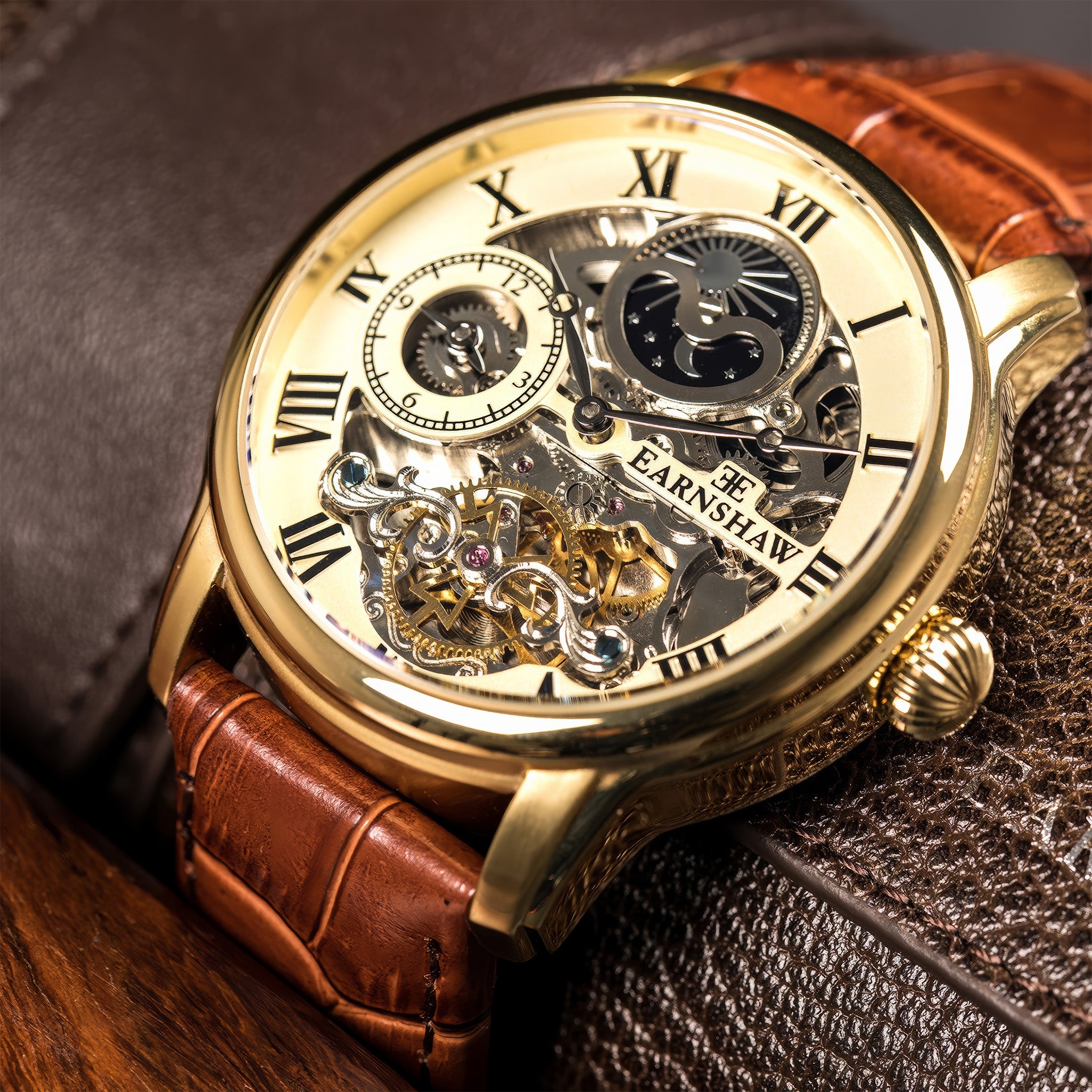 Longitude Automatic Skeleton | golden champagne